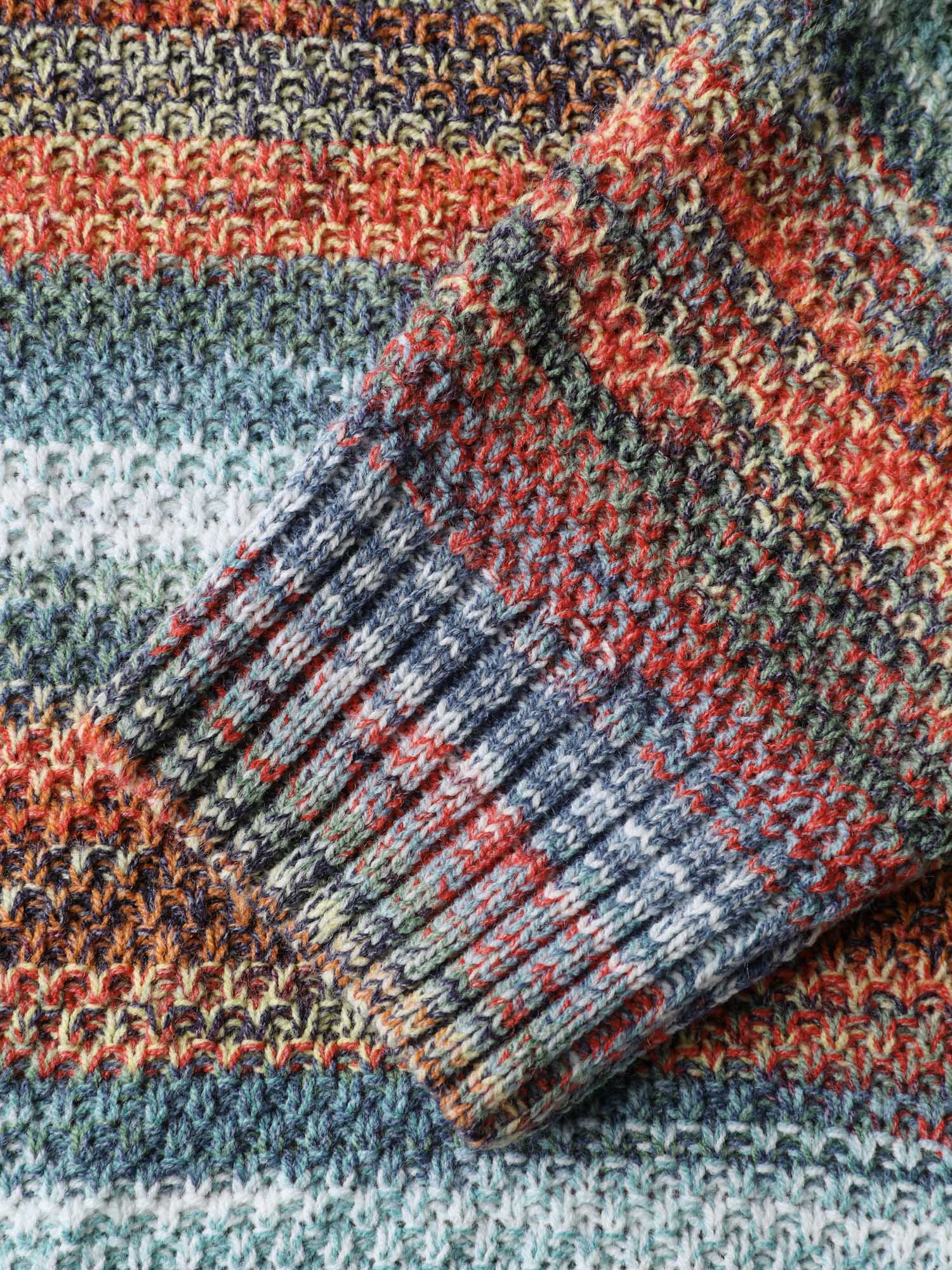 Gradual Color Change Textured Knit Cardigan - Image 5