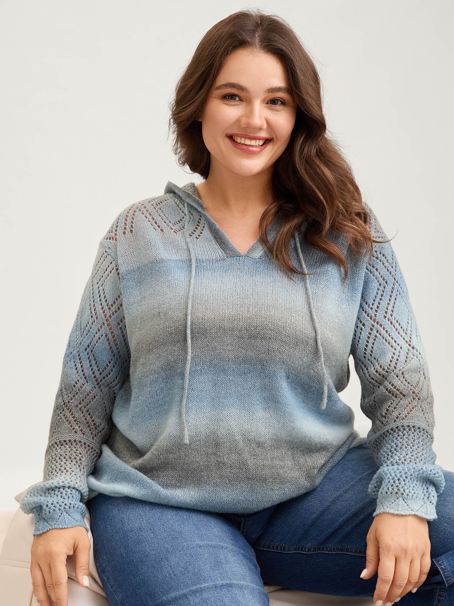 Heather Ombre Gradient Hooded Pullover - Image 4