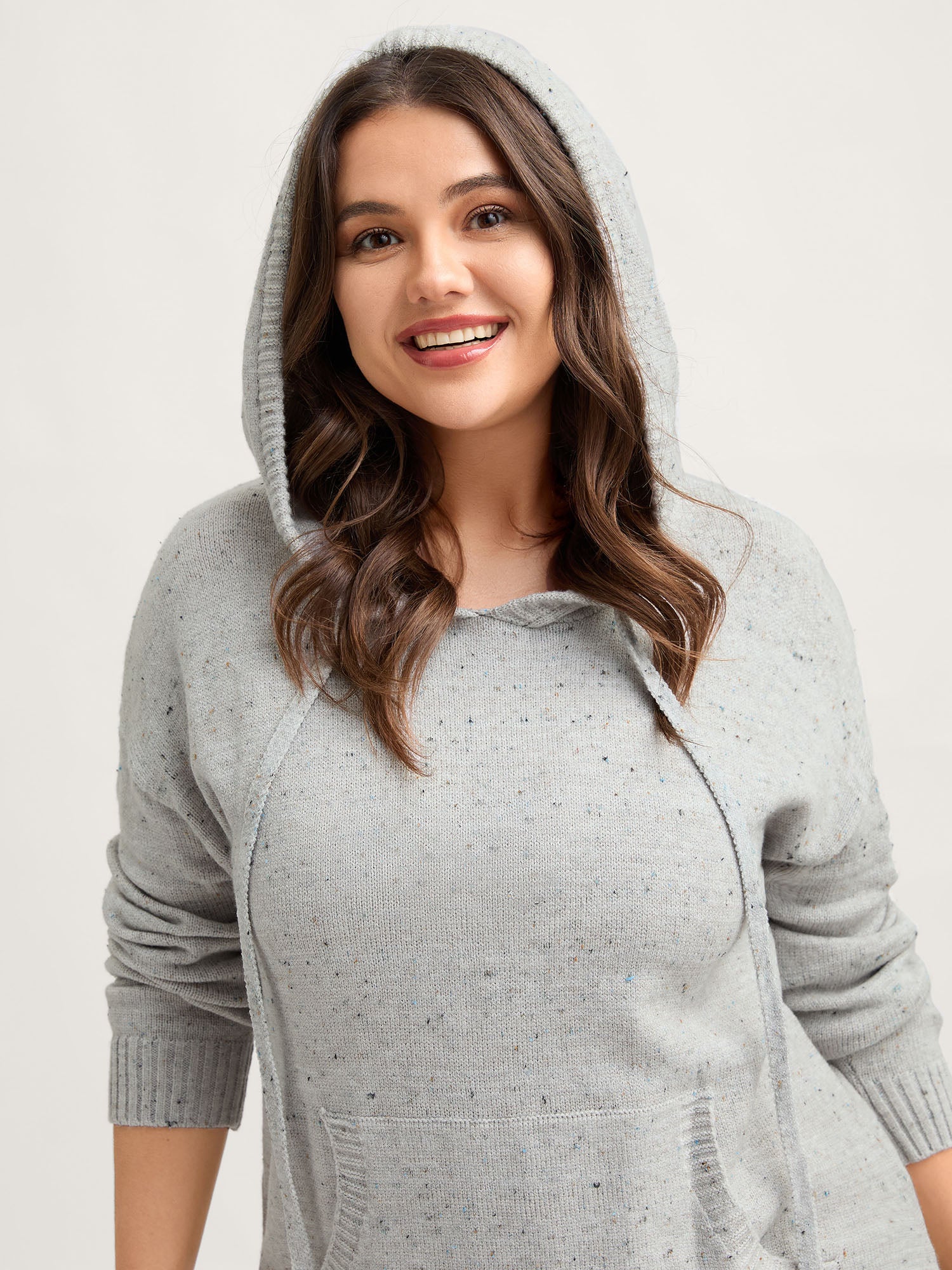 Heather Pocket Curvy Hem Pullover - Image 2