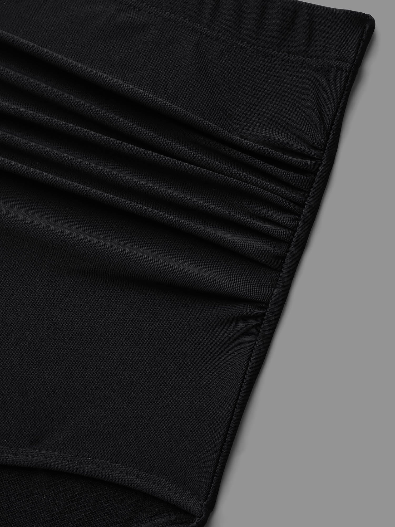 High Rise Ruched Plain Swim Bottoms - Image 6