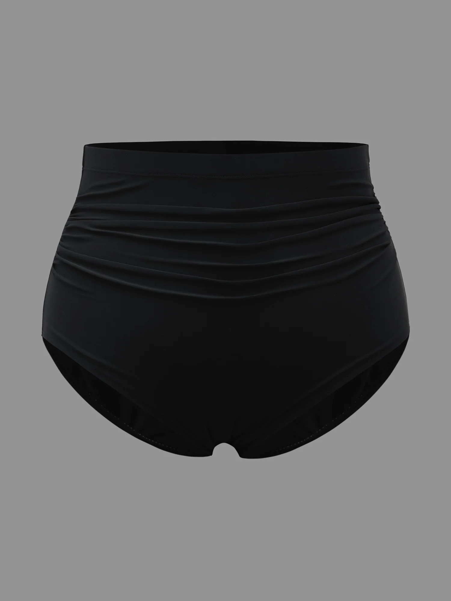High Rise Ruched Plain Swim Bottoms - Image 7