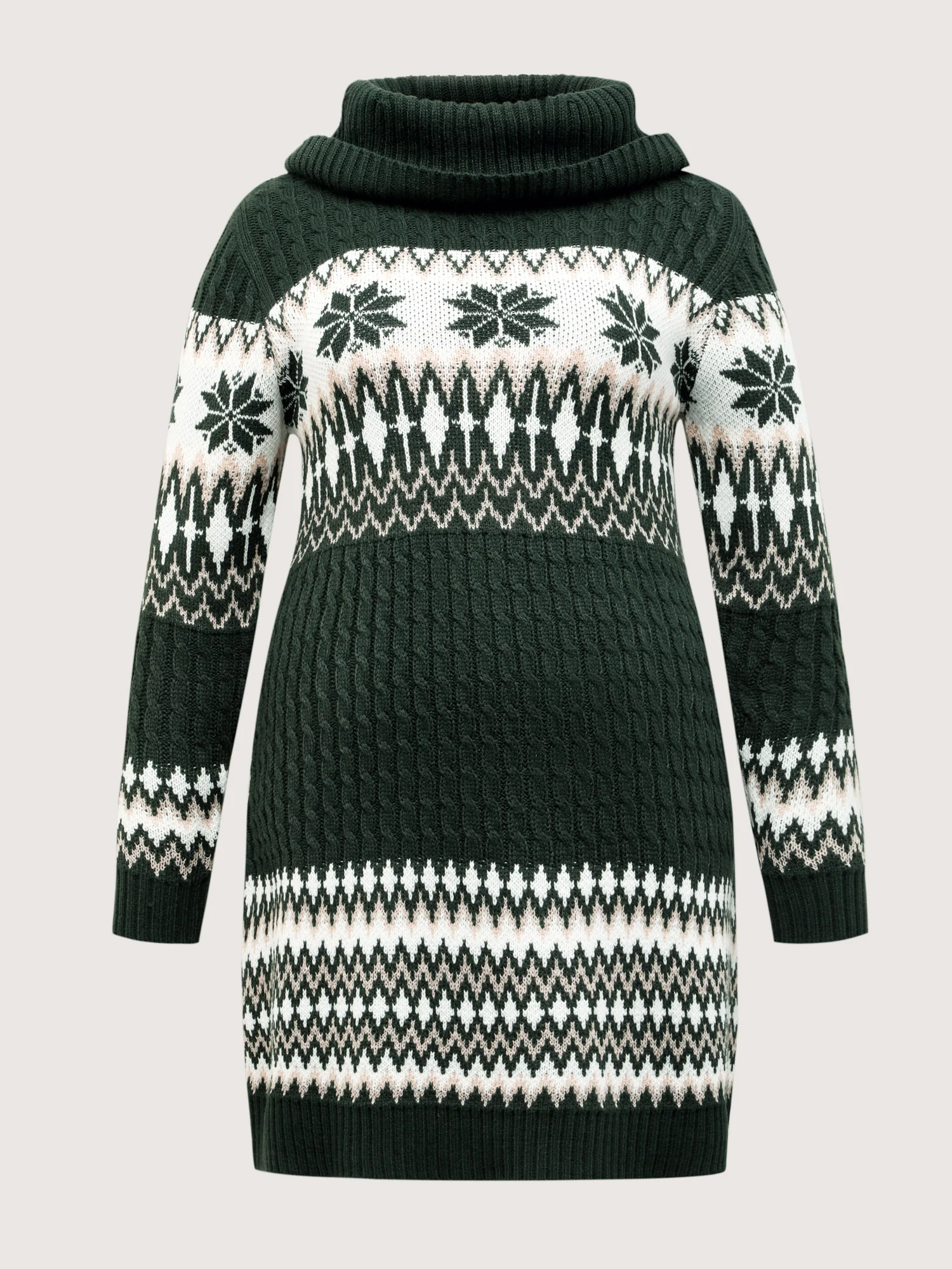 Holiday Textured Turtleneck Sweater Dress - Image 11