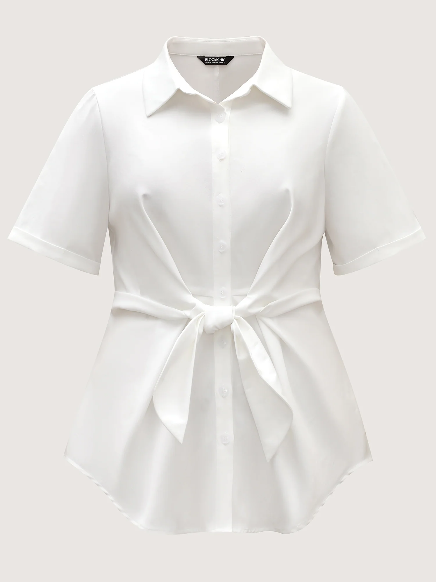 Knotted Front Asymmetrical Hem Blouse - Image 7