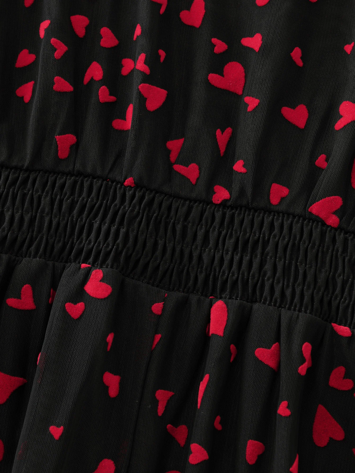 Love Flocked Mesh Shirred Waist Midi Dress - Image 7