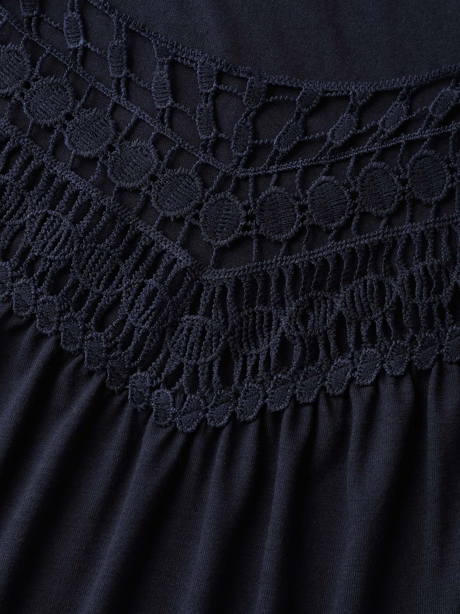 Supersoft Neckline Sheer Lace Neck T-Shirt - Image 5
