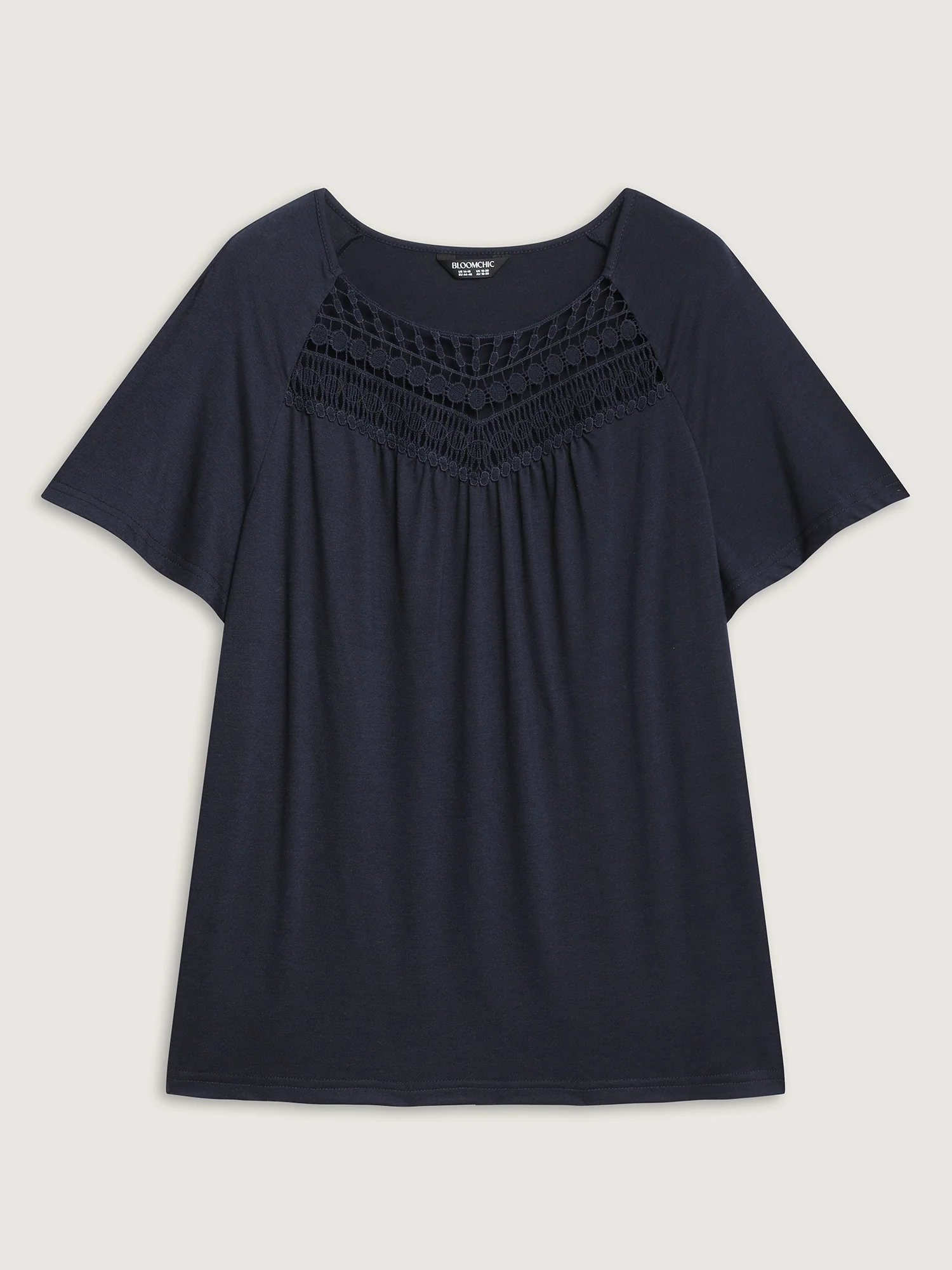 Supersoft Neckline Sheer Lace Neck T-Shirt - Image 6