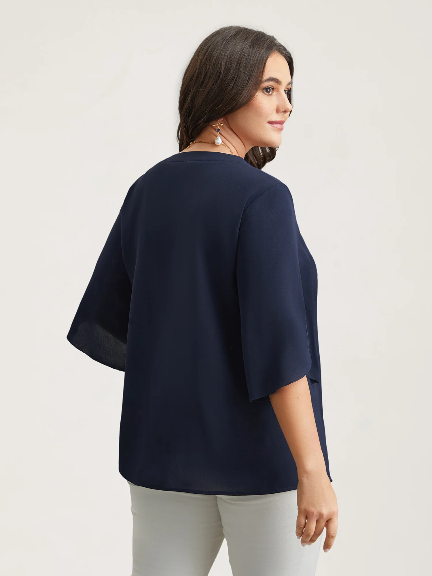 Petal Sleeve Toothpick Pleats Shirt - Image 10