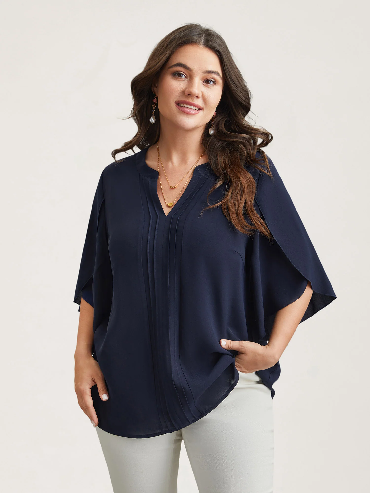 Petal Sleeve Toothpick Pleats Shirt - Image 6