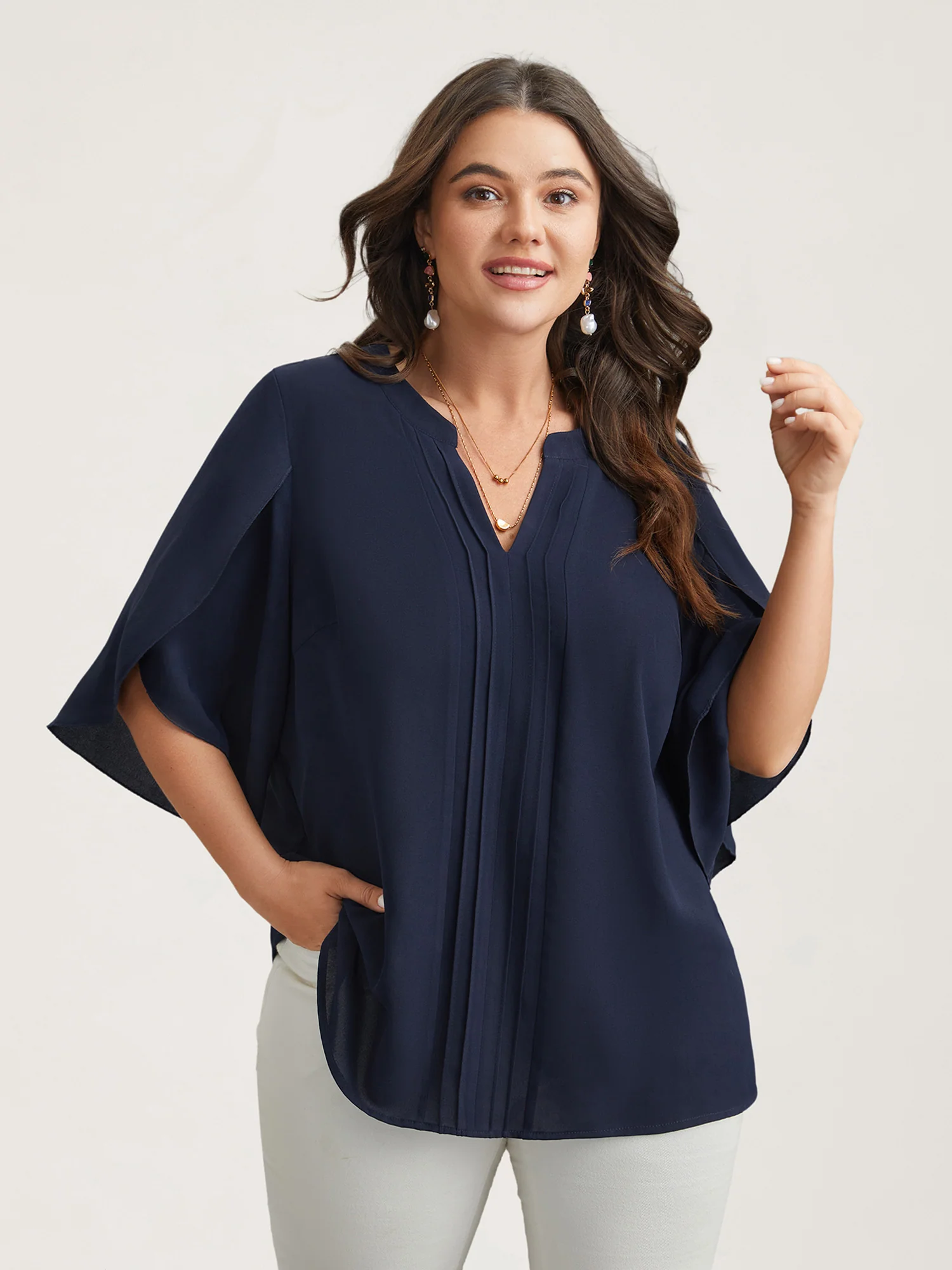 Petal Sleeve Toothpick Pleats Shirt - Image 8