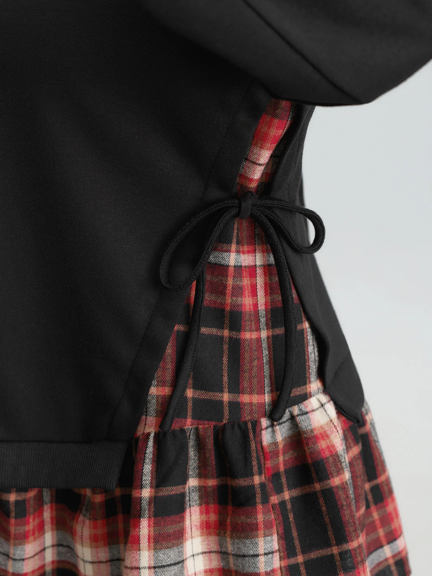 Plaid Pattern Layered Stretchy Sweatshirt - Image 11