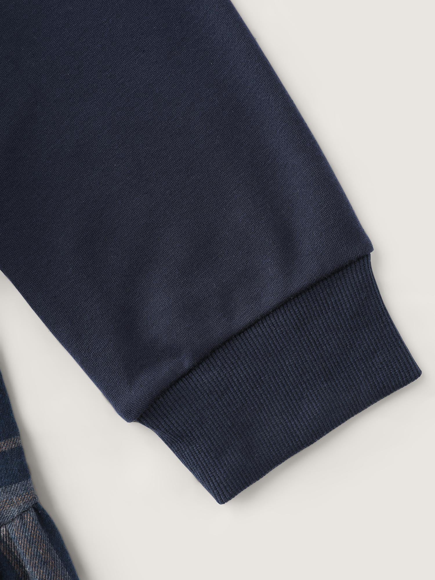 Plaid Pattern Layered Stretchy Sweatshirt - Image 6