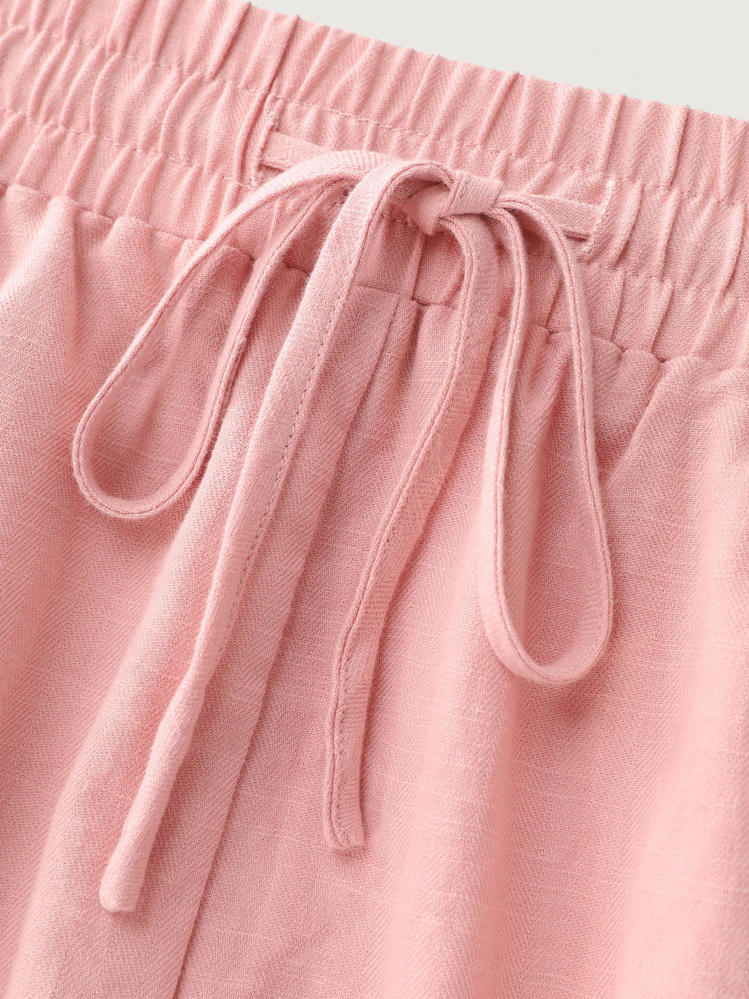 Plain Drawstring Elastic Waist Pockets Shorts - Image 6