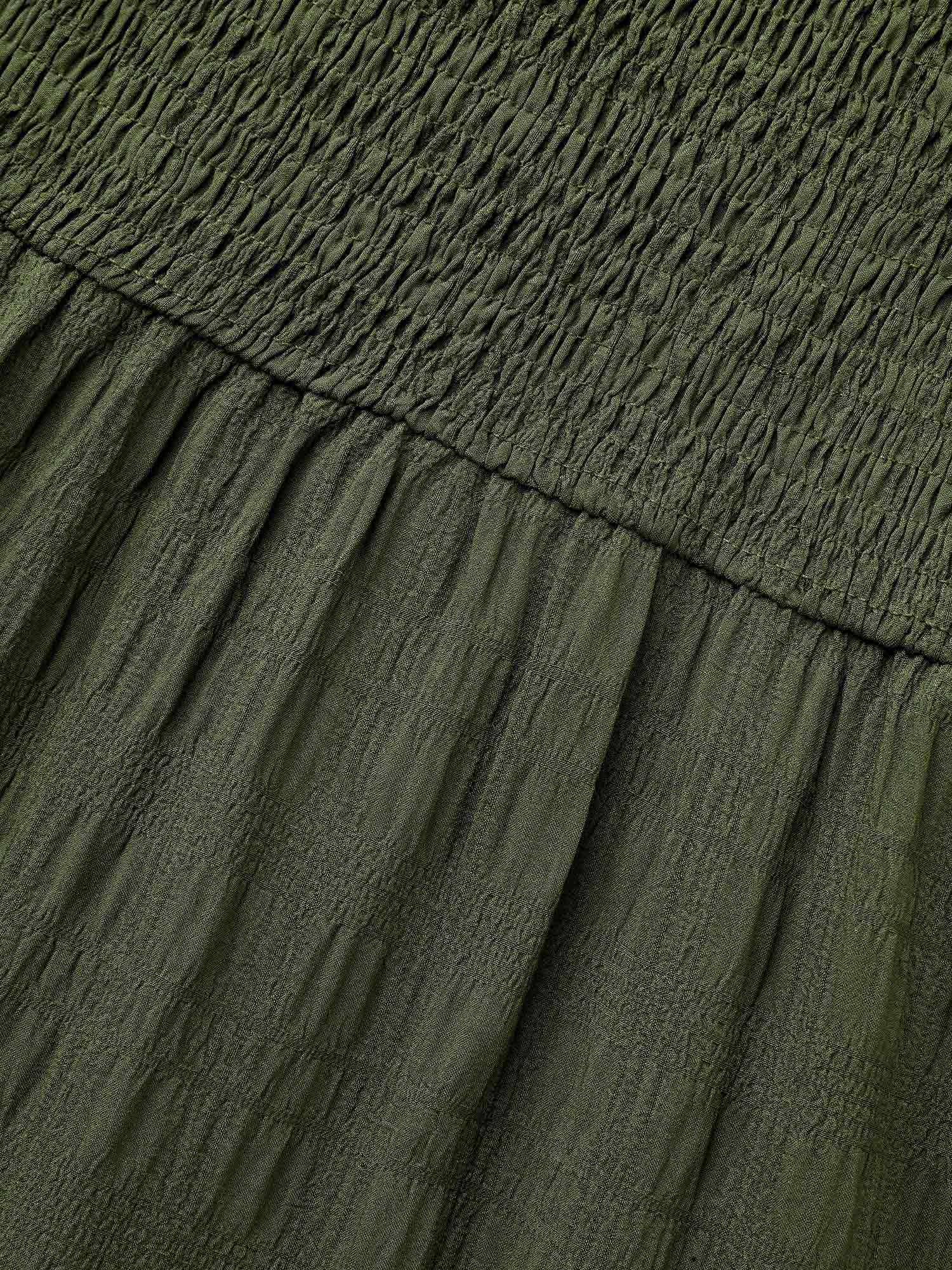 Plain Textured Shirred Midi Dress - Image 20