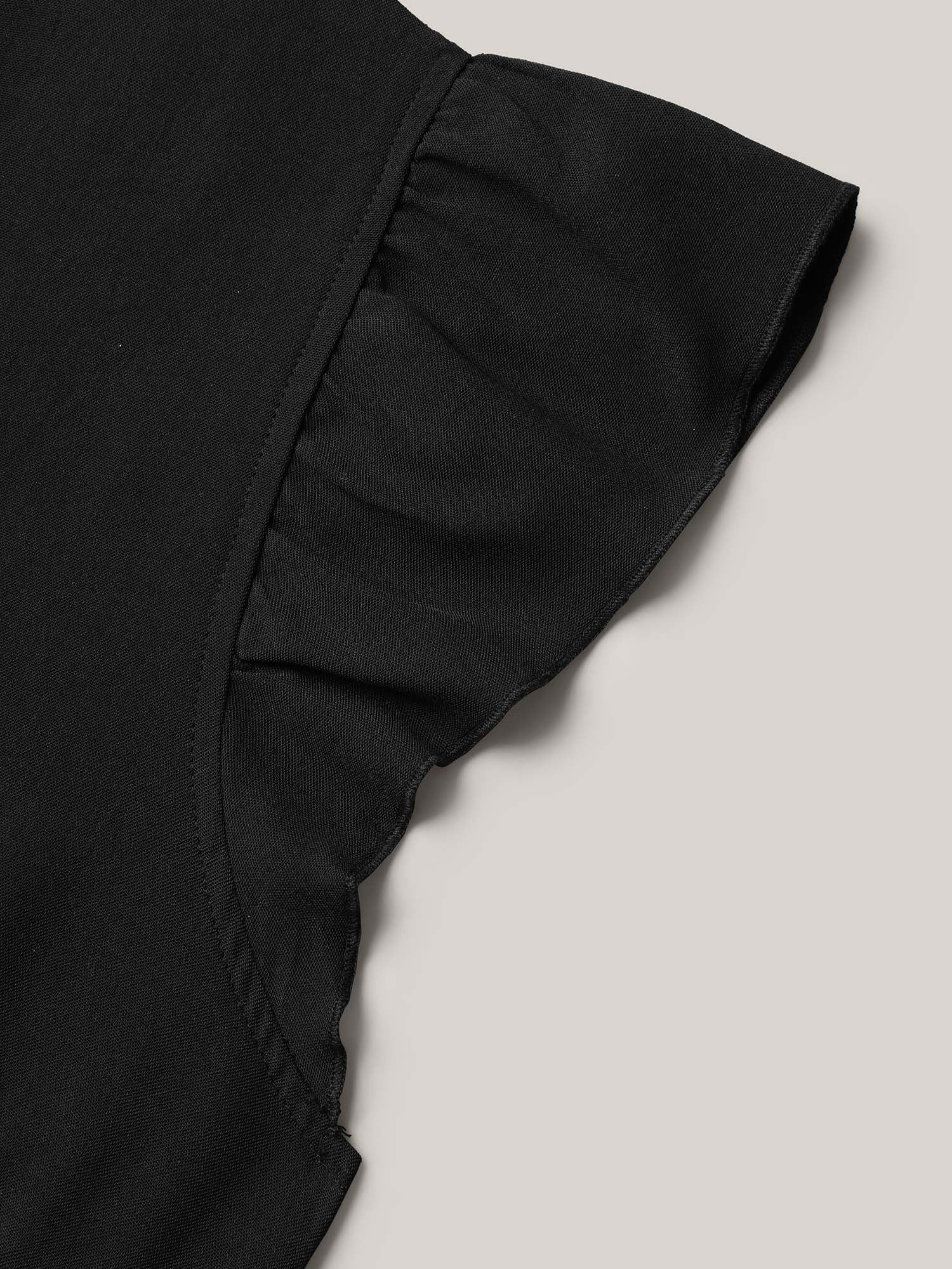 Pleated Shirt Collar Solid Midi Dress - Image 7