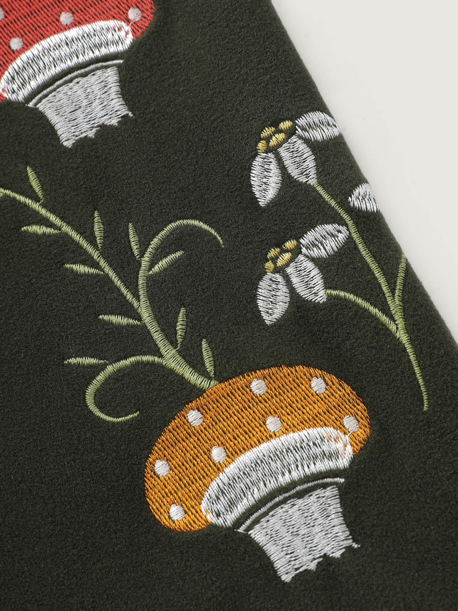 Plush Mushroom Embroidered Sleeve Sweatshirt - Image 5