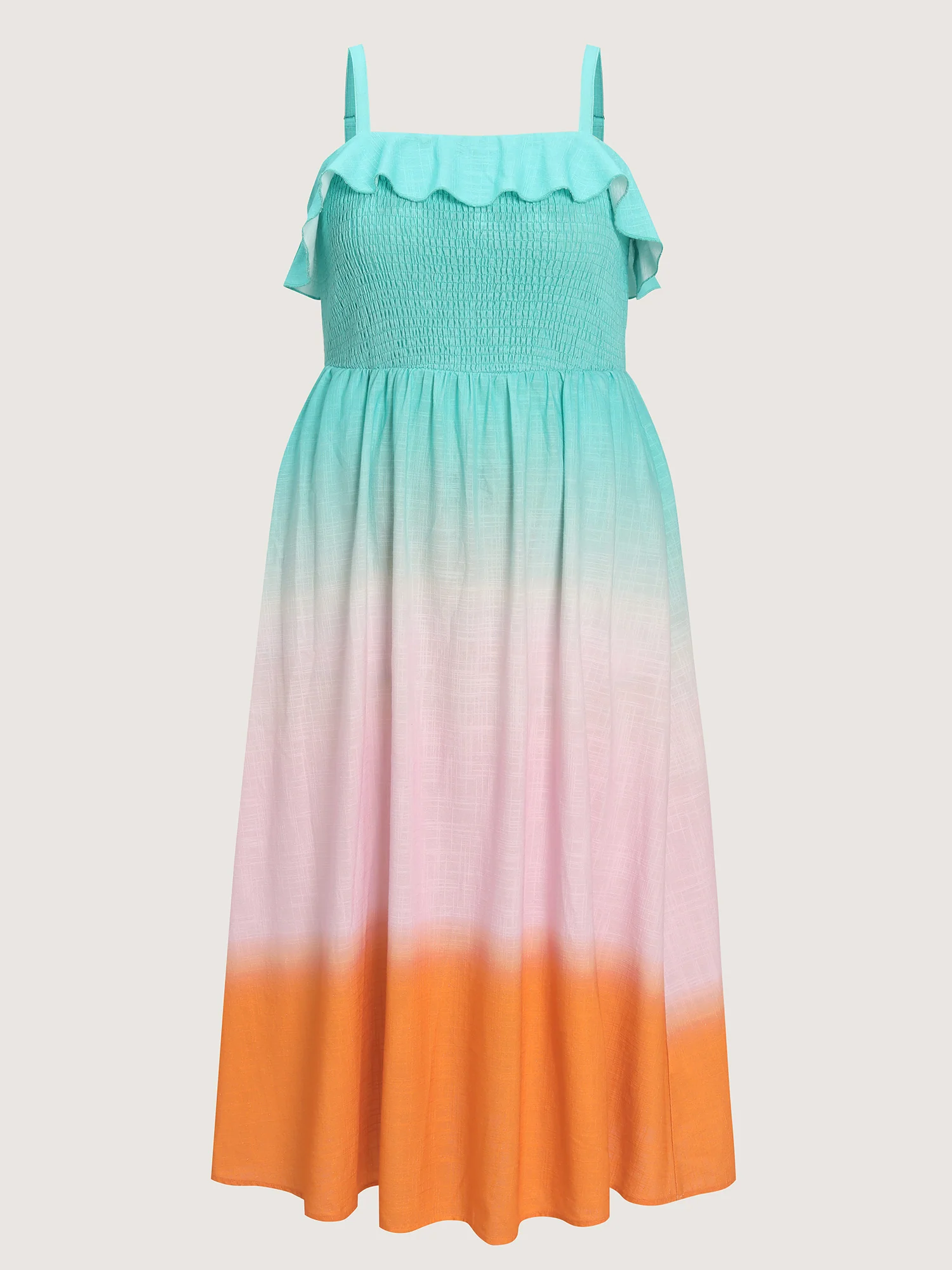Pure Cotton Color Gradient Ruffled Maxi Dress - Image 7