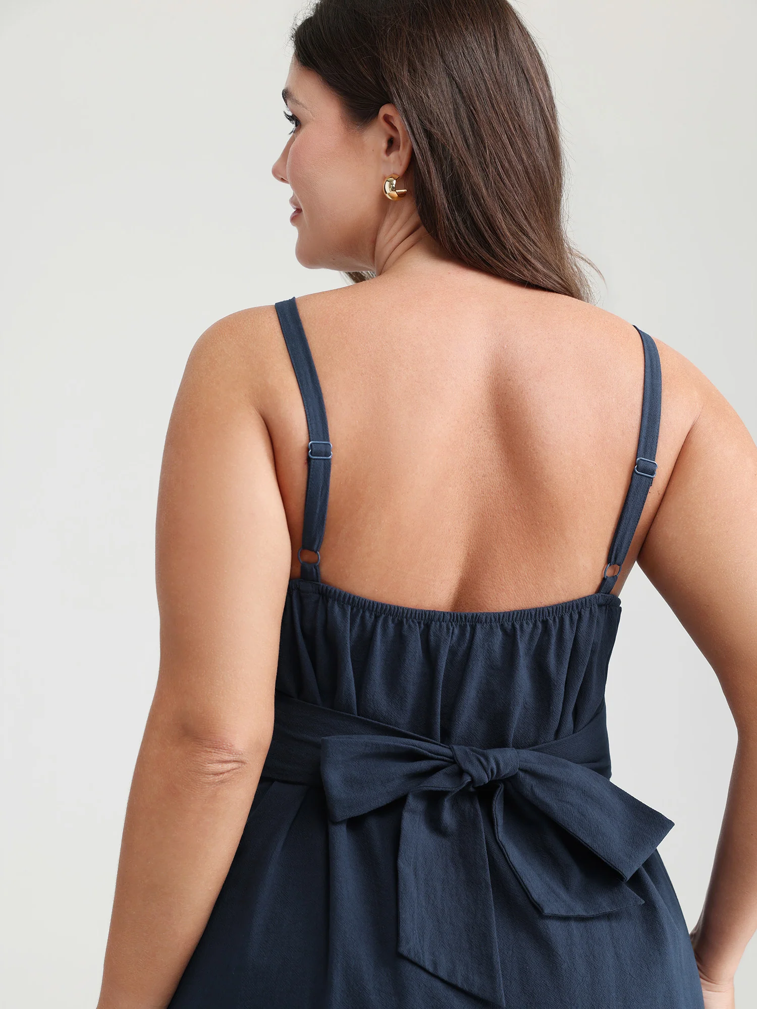 Pure Cotton Pleated Adjustable Midi Dress - Image 4