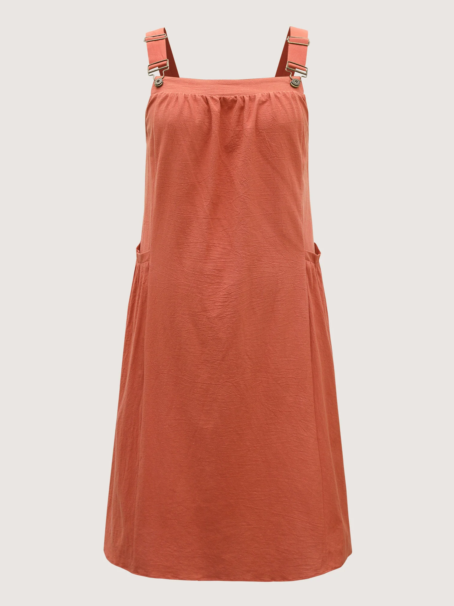 Pure Cotton Pleated Pockets Midi Dress - Image 35