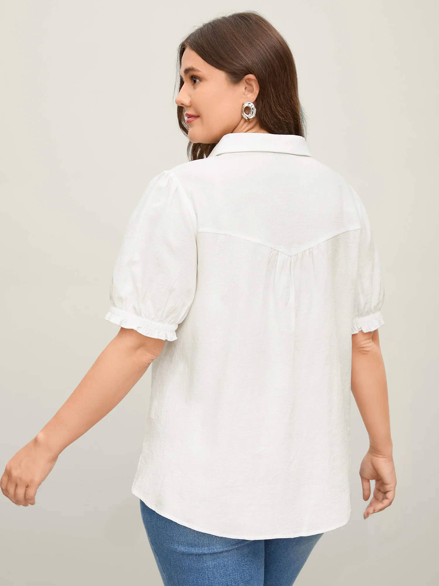 Pure Cotton Ruffled Puffy Sleeve Blouse - Image 9