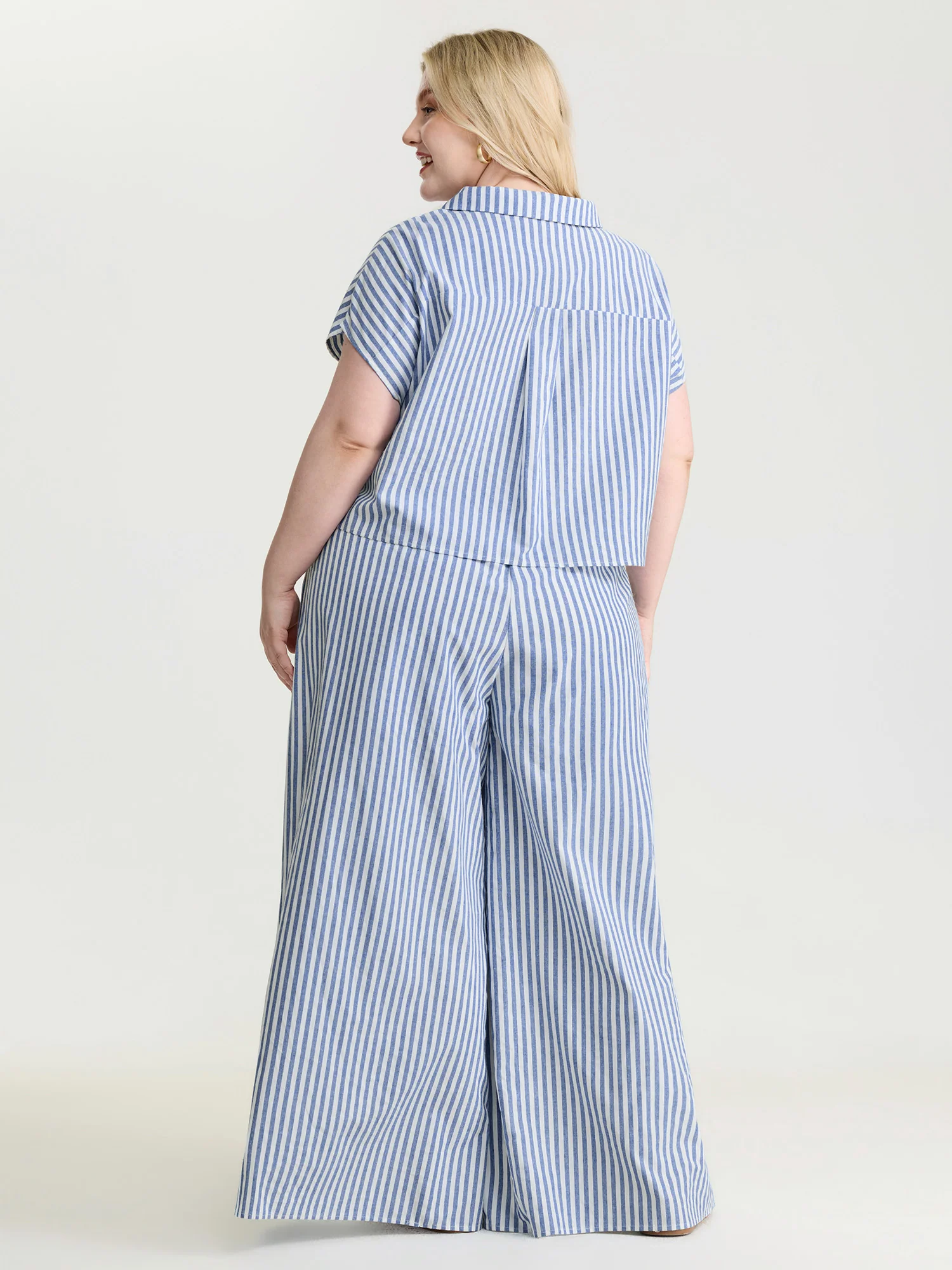 Pure Cotton Striped Petal Hem Two-Piece Set - Image 8