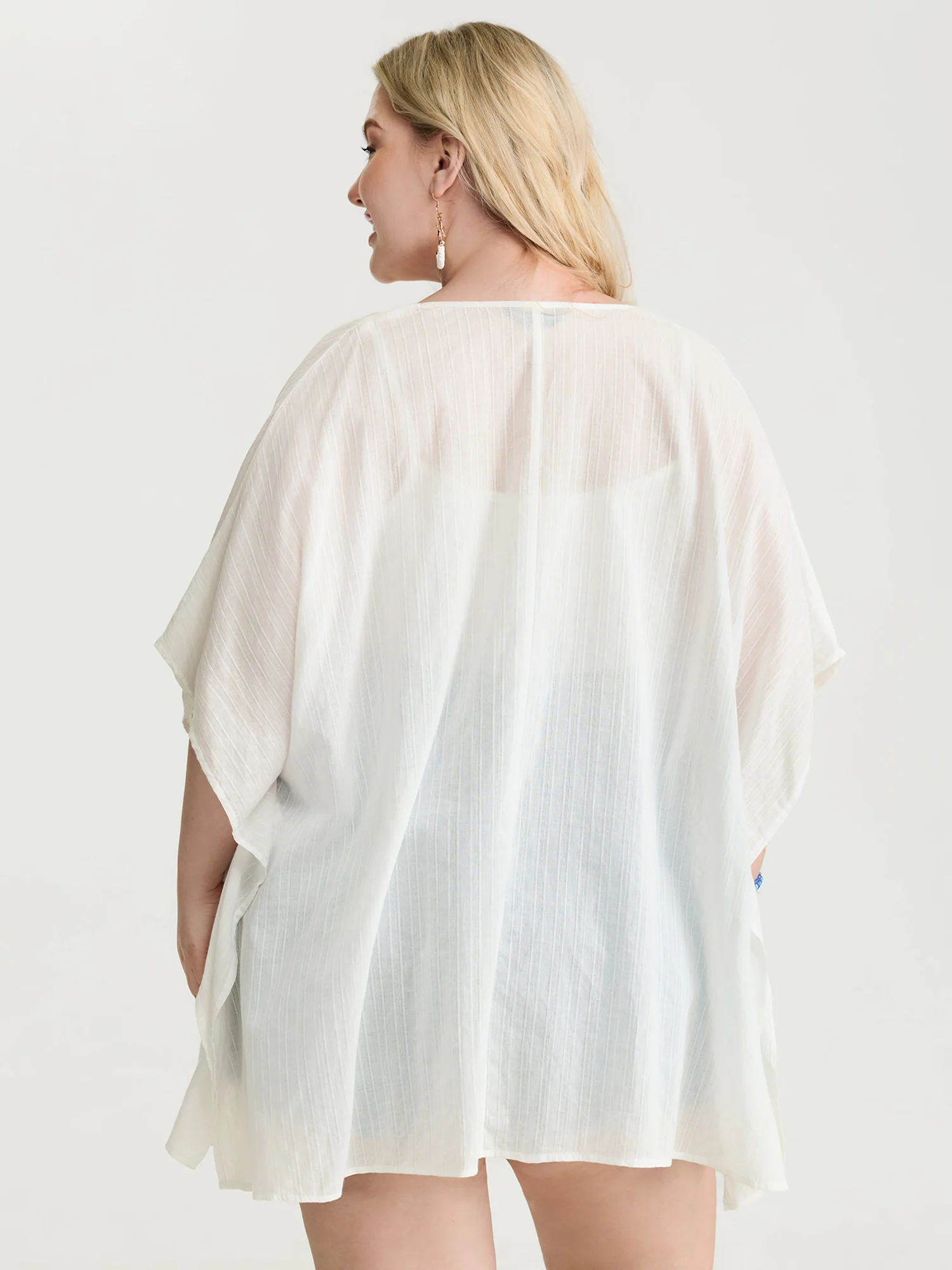 Pure Cotton Tassels Sheer Kimono - Image 4