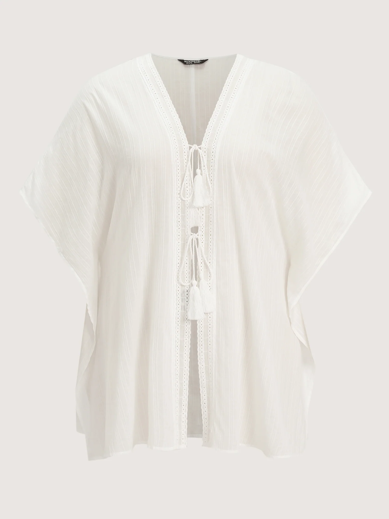 Pure Cotton Tassels Sheer Kimono - Image 6