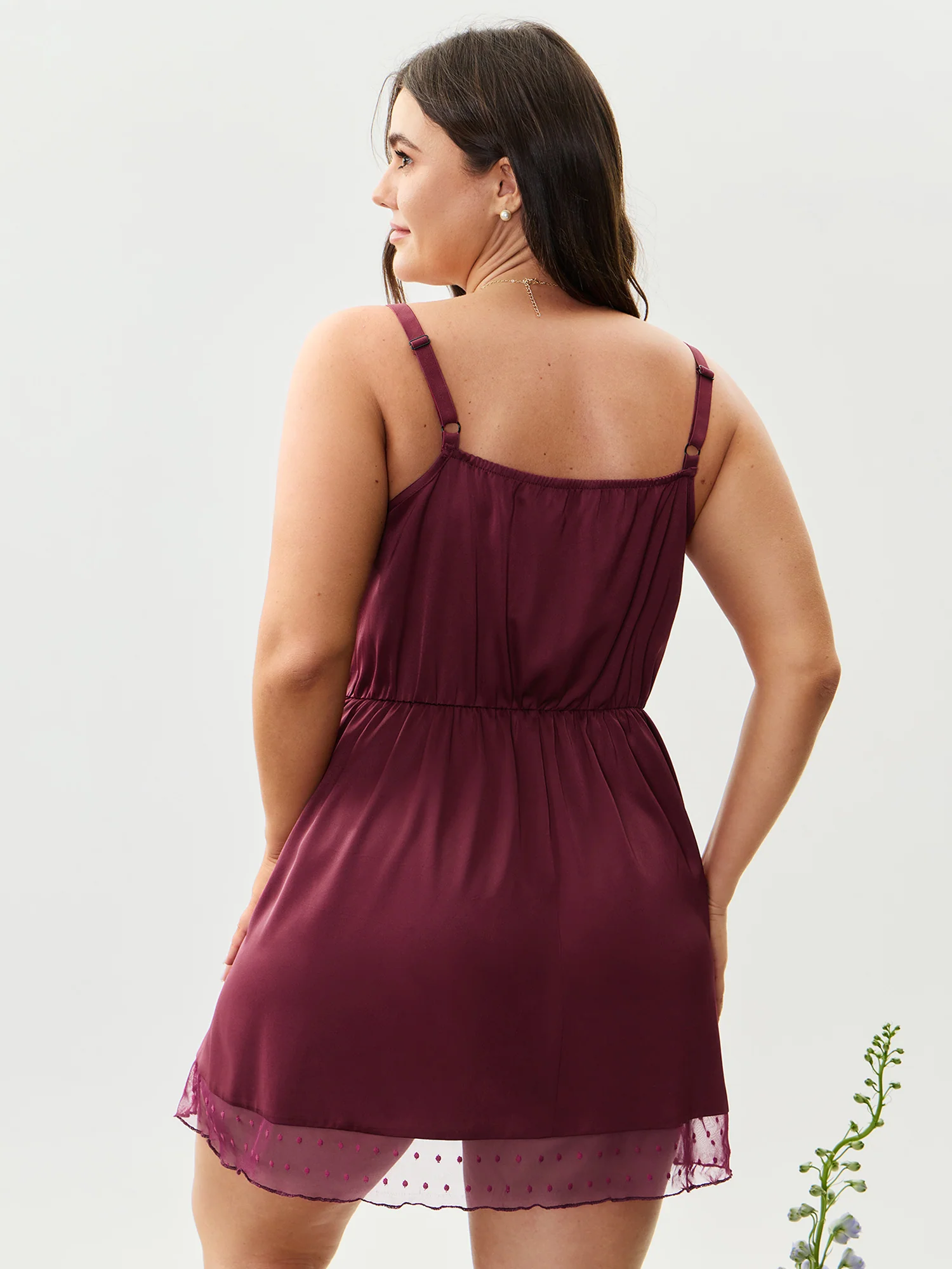 Romantic Cowl Neckline Sheer Nightgown - Image 4