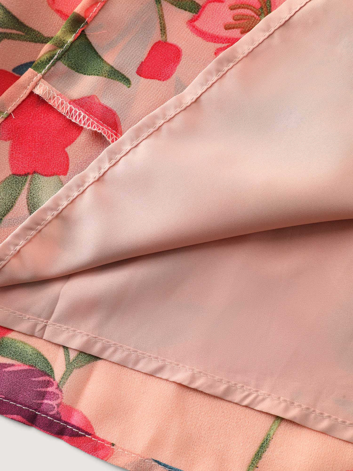 Romantic Floral Print Ruffled Edge Maxi Dress - Image 6