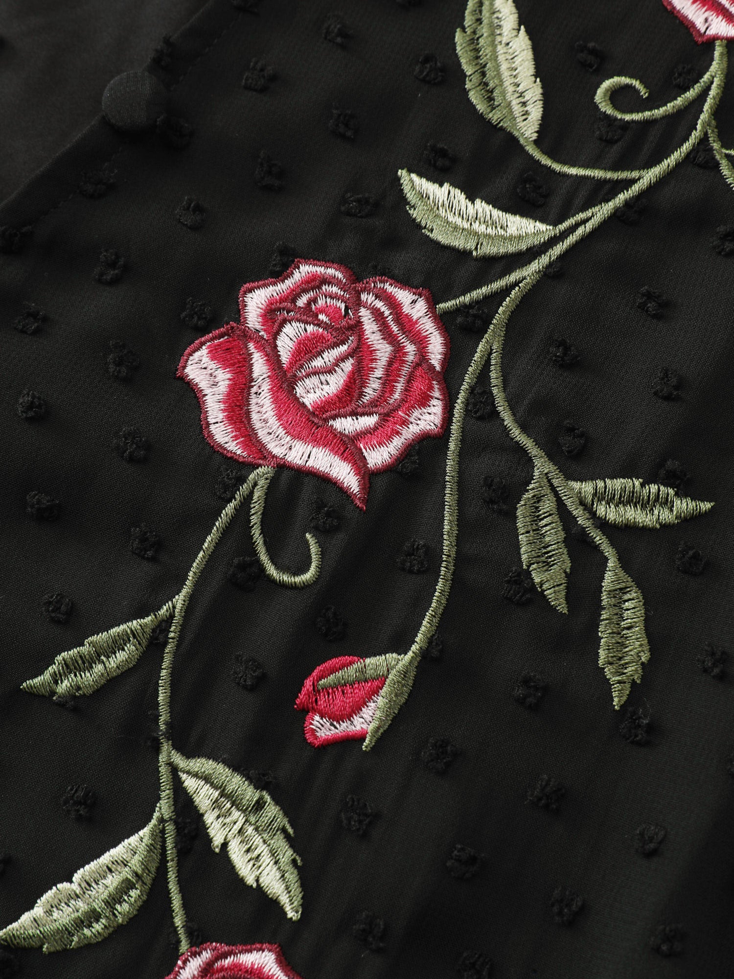 Rose Embroidered Textured Sheer Blouse - Image 5