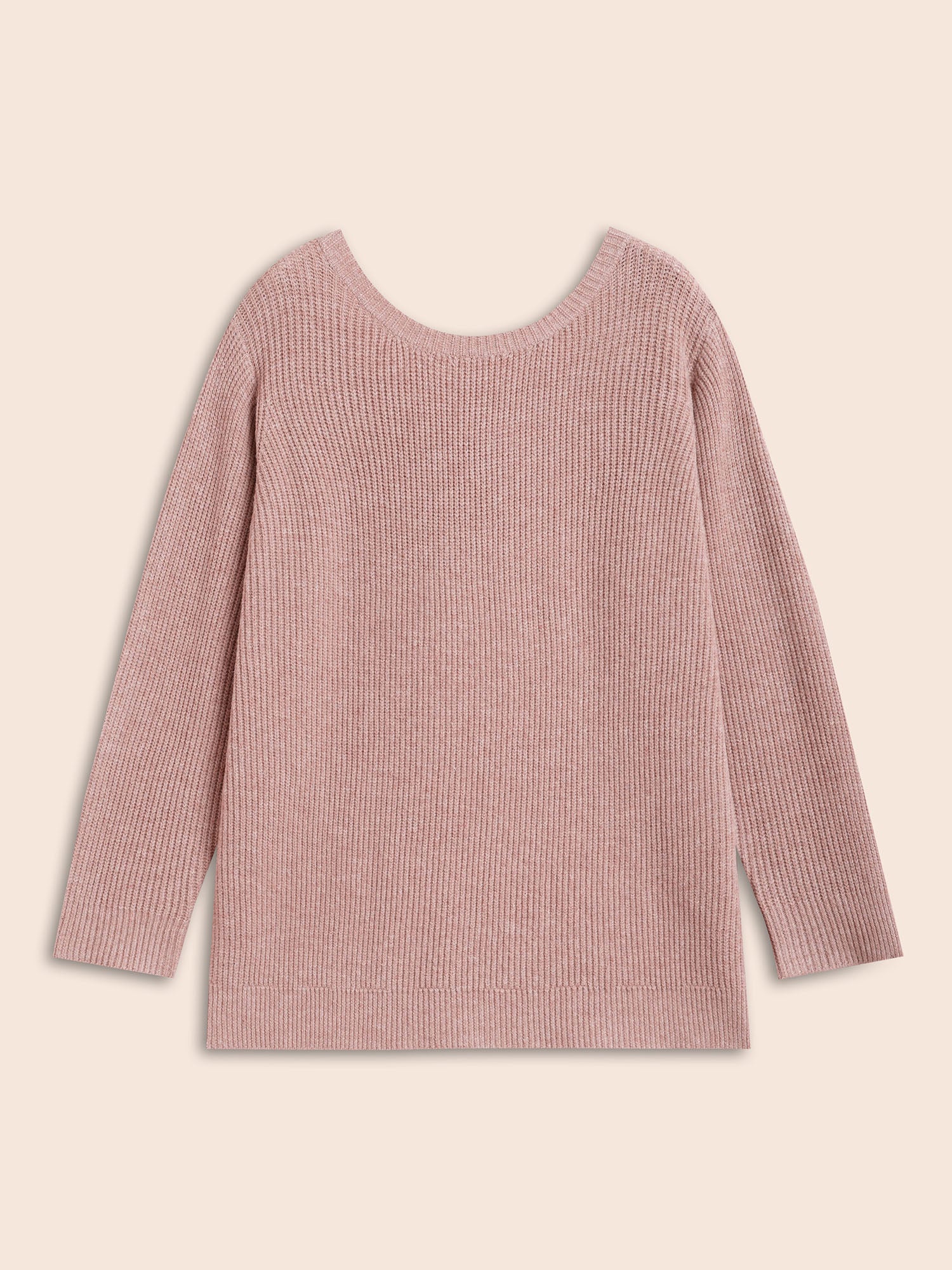 Round Neck Texture Back Bowknot Pullover - Image 7