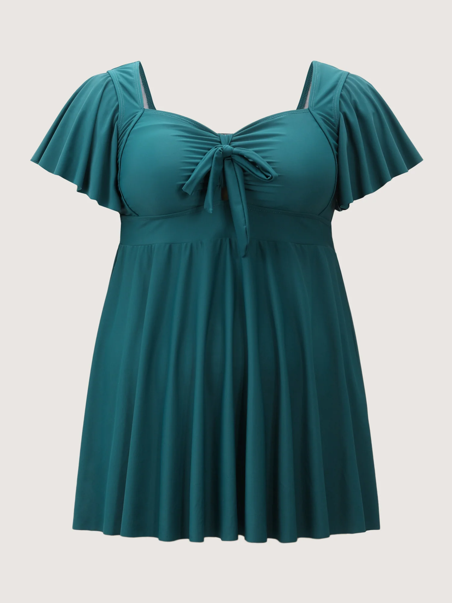 Ruched Front-Tie Flowy Swim Dress - Image 7