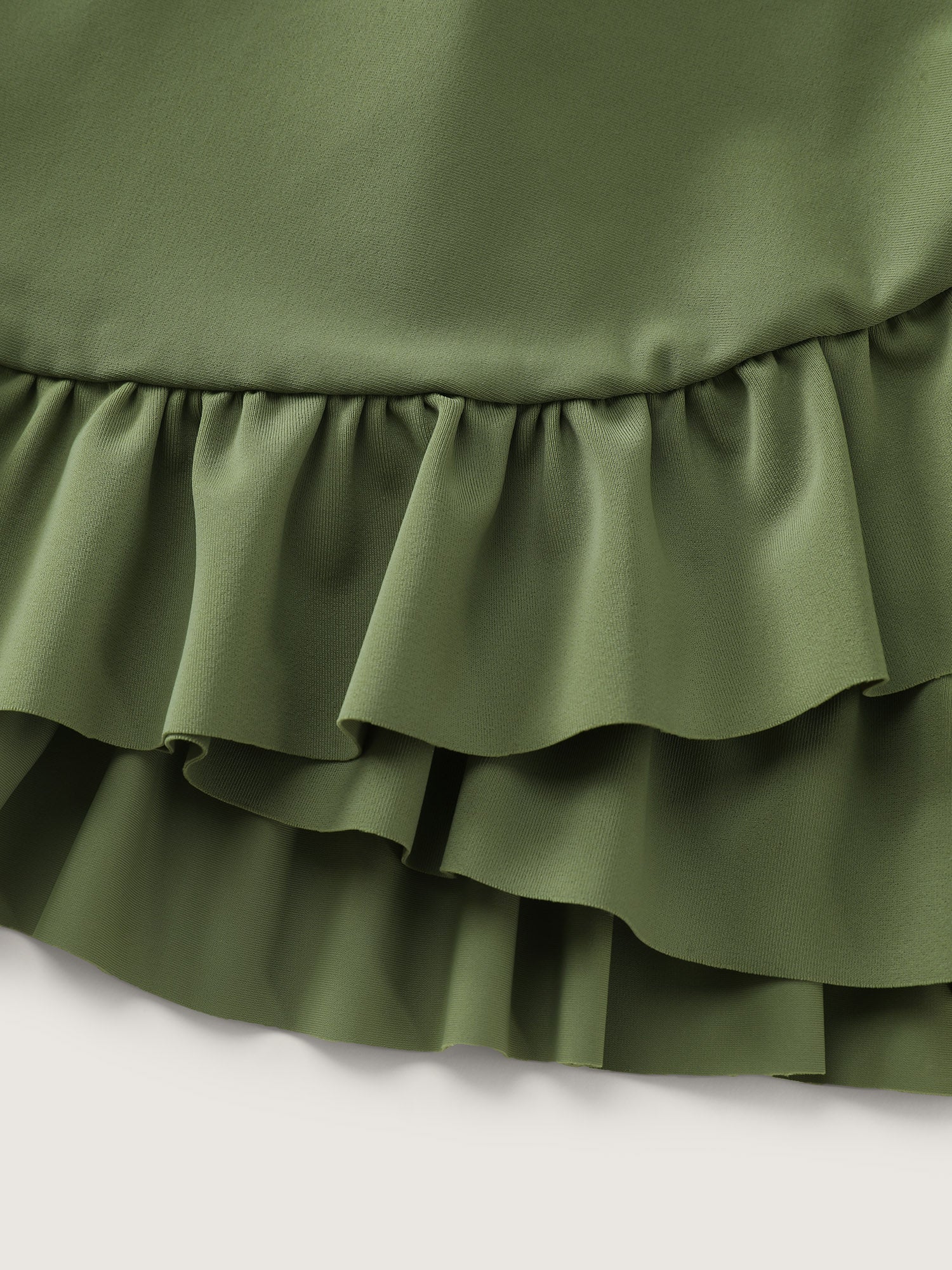 Ruffled Sleeve Curvy Hem Swim Dress - Image 9