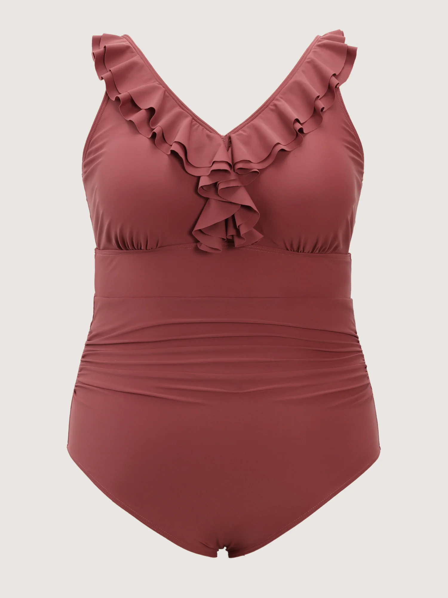 Ruffled Trim Ruched One-Piece Swimsuit - Image 5
