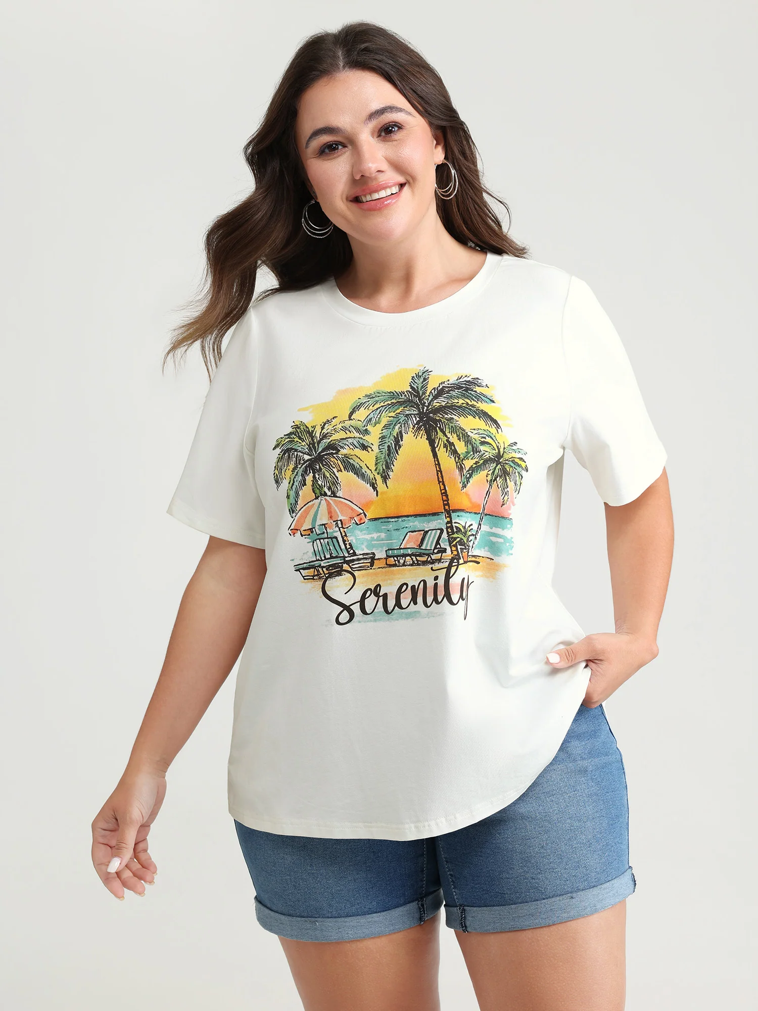 Serenity Pure Cotton Round Neck T-Shirt