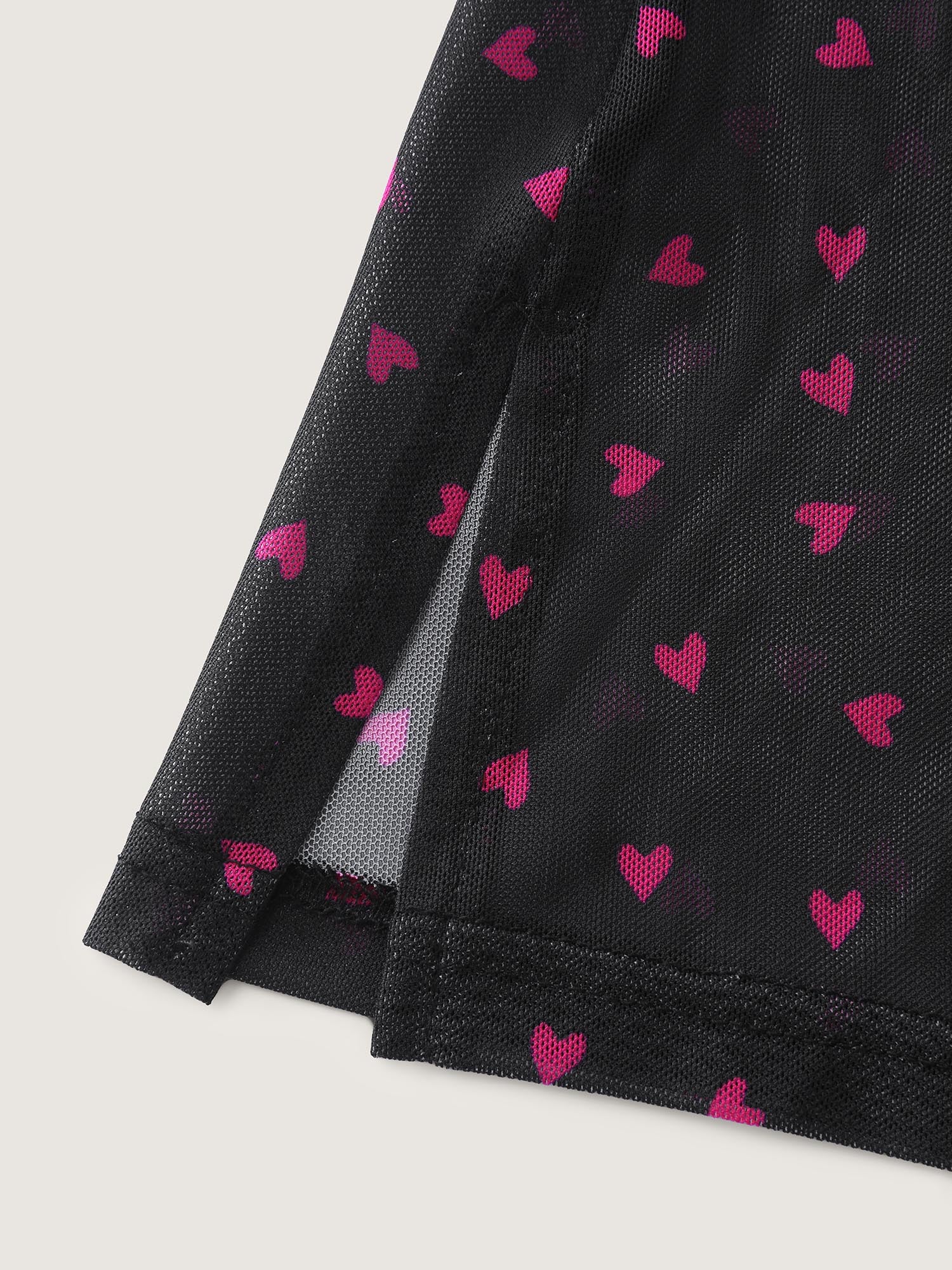 Sweetheart Print Sheer Crisscross Neckline Nightgown - Image 8