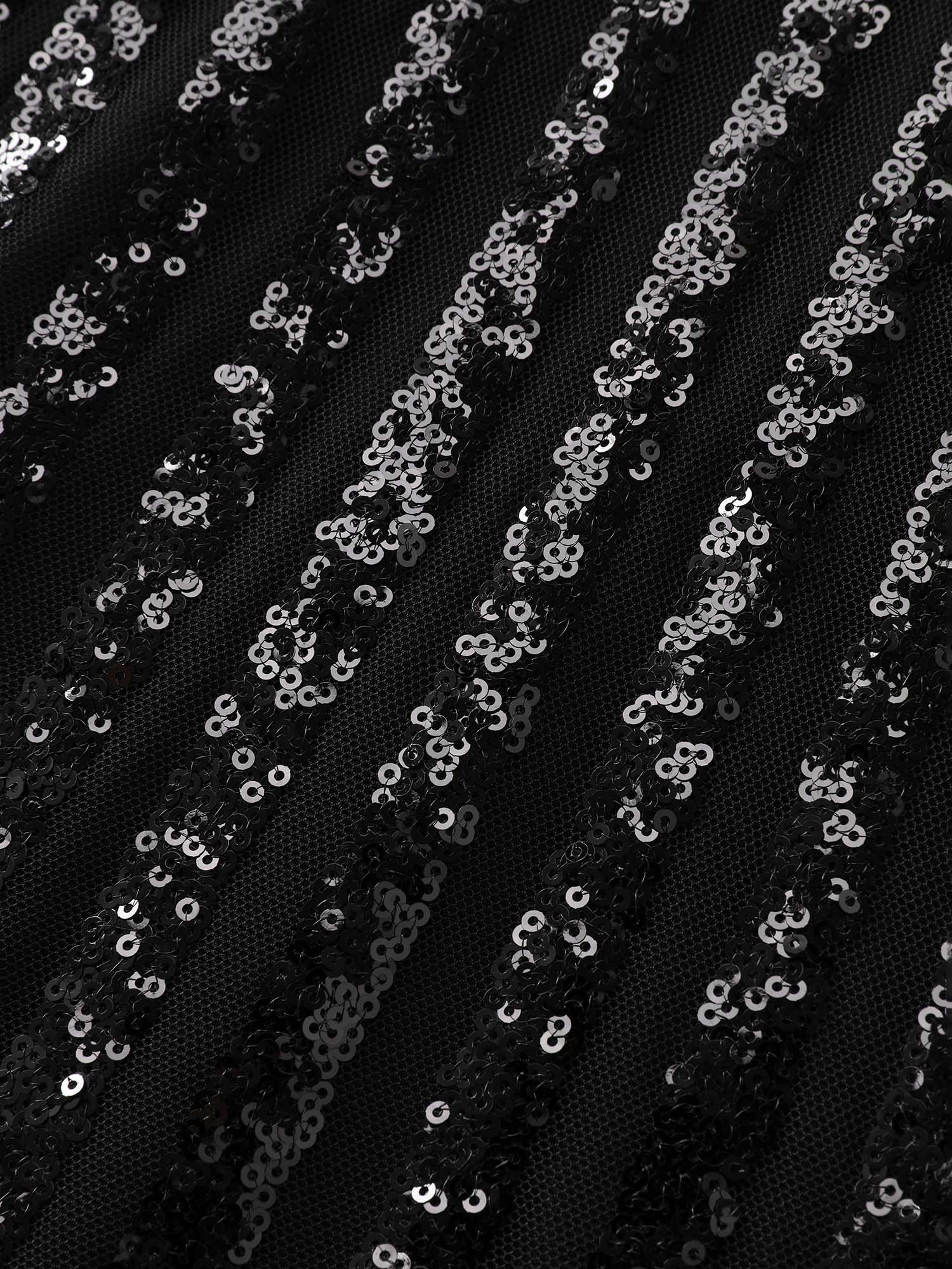 Shimmery Sequin V-Neck Midi Dress - Image 5