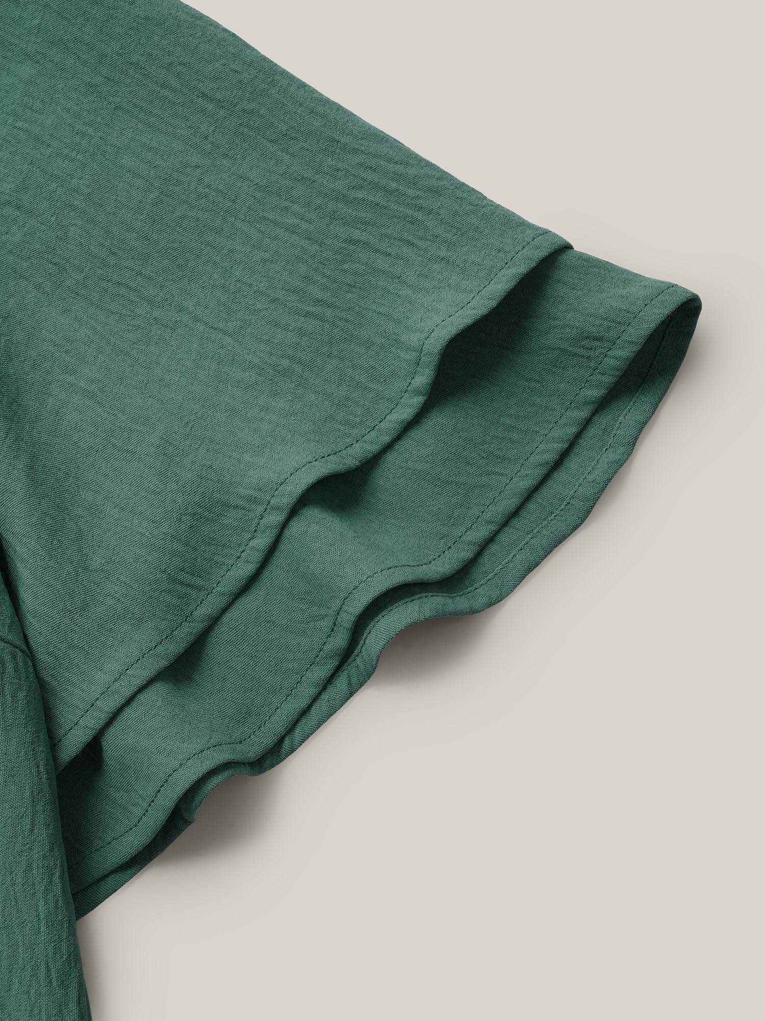 Solid Tiered Ruffles Split Hem Blouse - Image 9