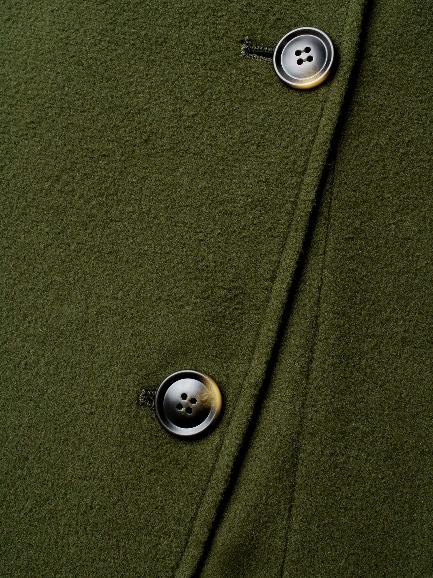 Solid Wrap Button Up Asymmetrical Hem Coat - Image 7