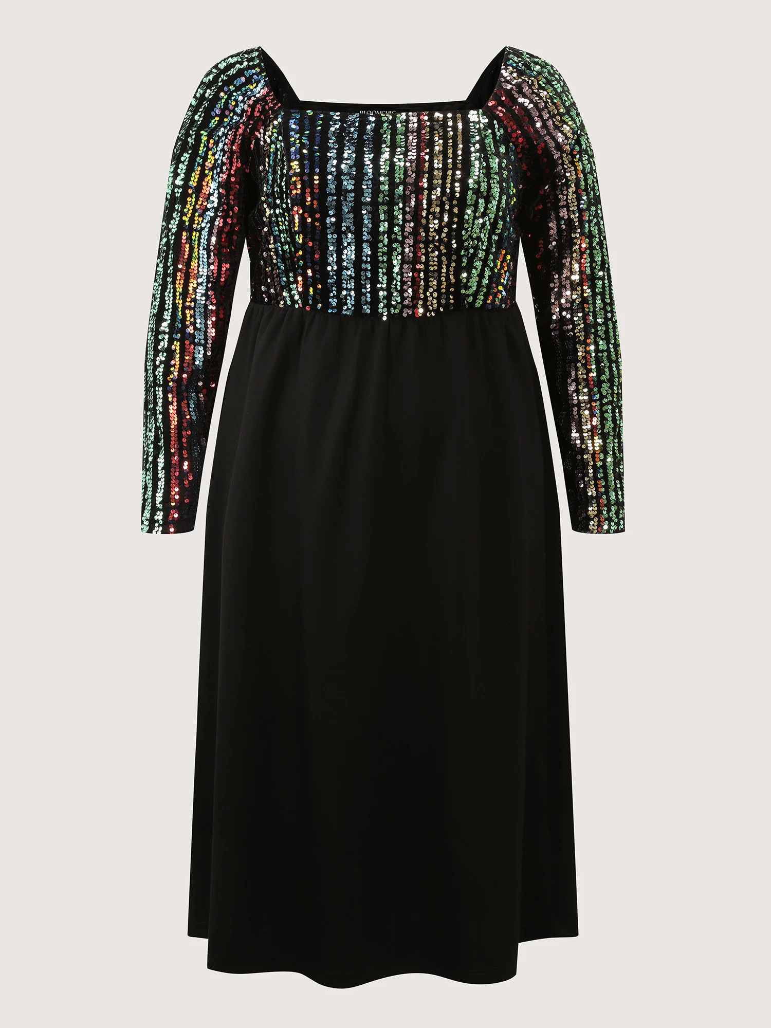 Sparkly Colorful Sequins Contrast Midi Dress - Image 5
