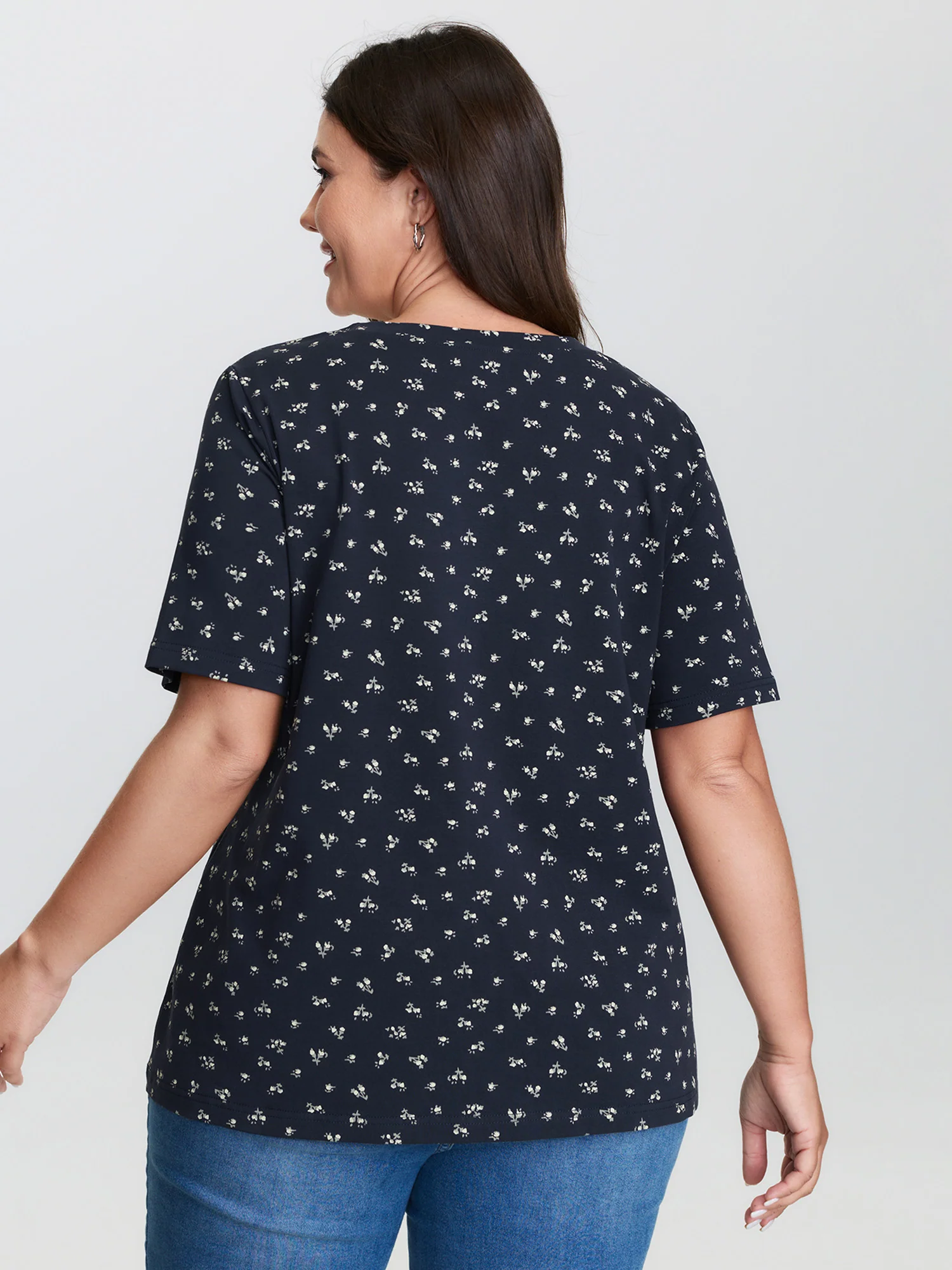 Cotton Spring Things Neckline Cut-Out T-Shirt - Image 4