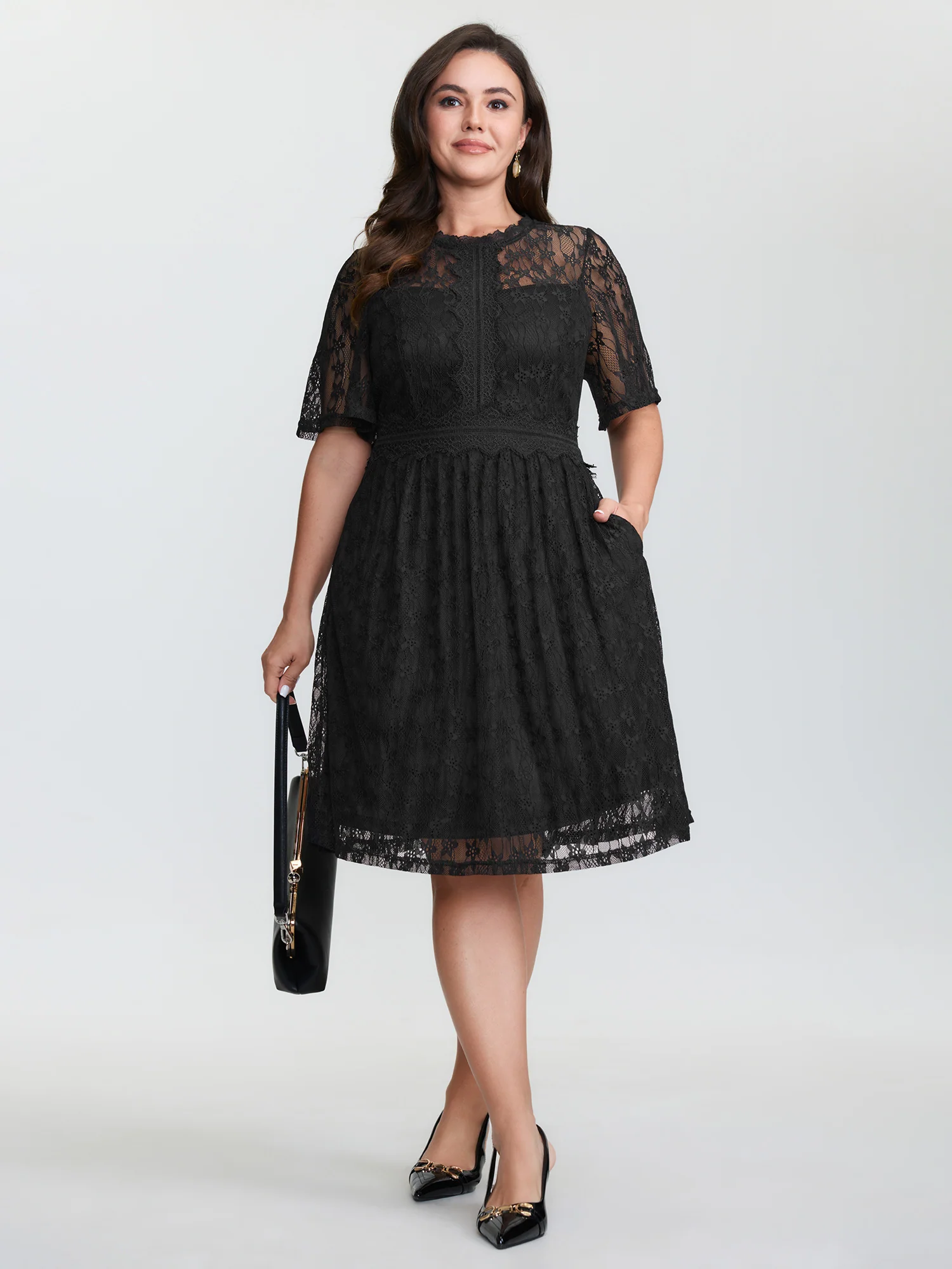 Star Lace Trim Shirred Waist Mini Dress - Image 5