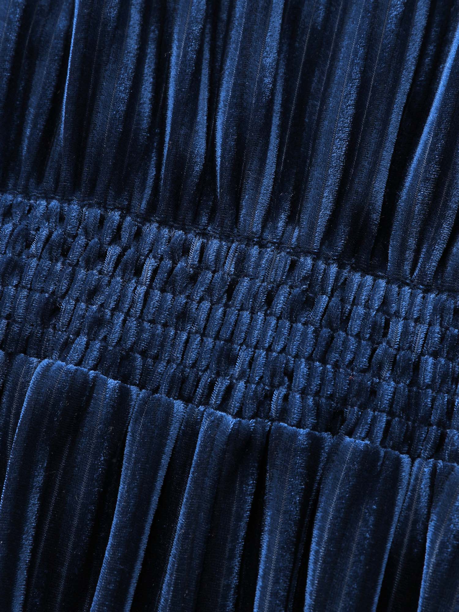 Velvet Celestial Embroidery Shirred Maxi Dress - Image 14