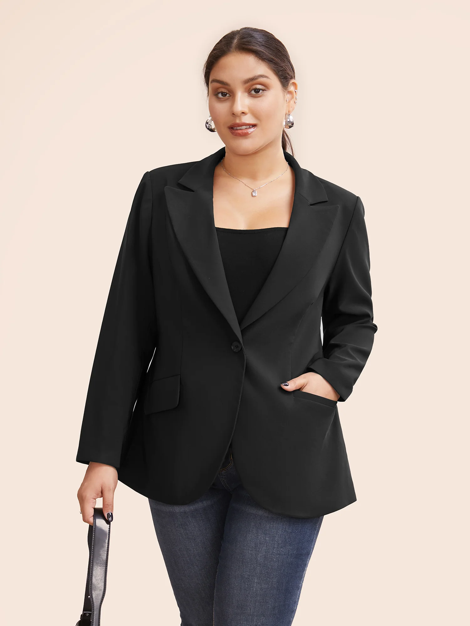 Stretch Woven Pocket Slim-Fit Blazer - Image 3