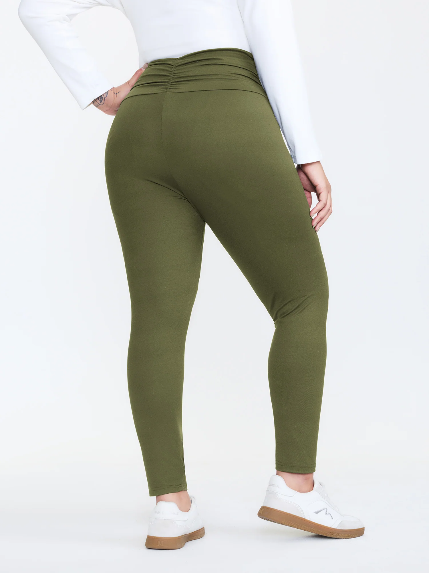 Stretchy Cross Waist Slim Fit Leggings - Image 18