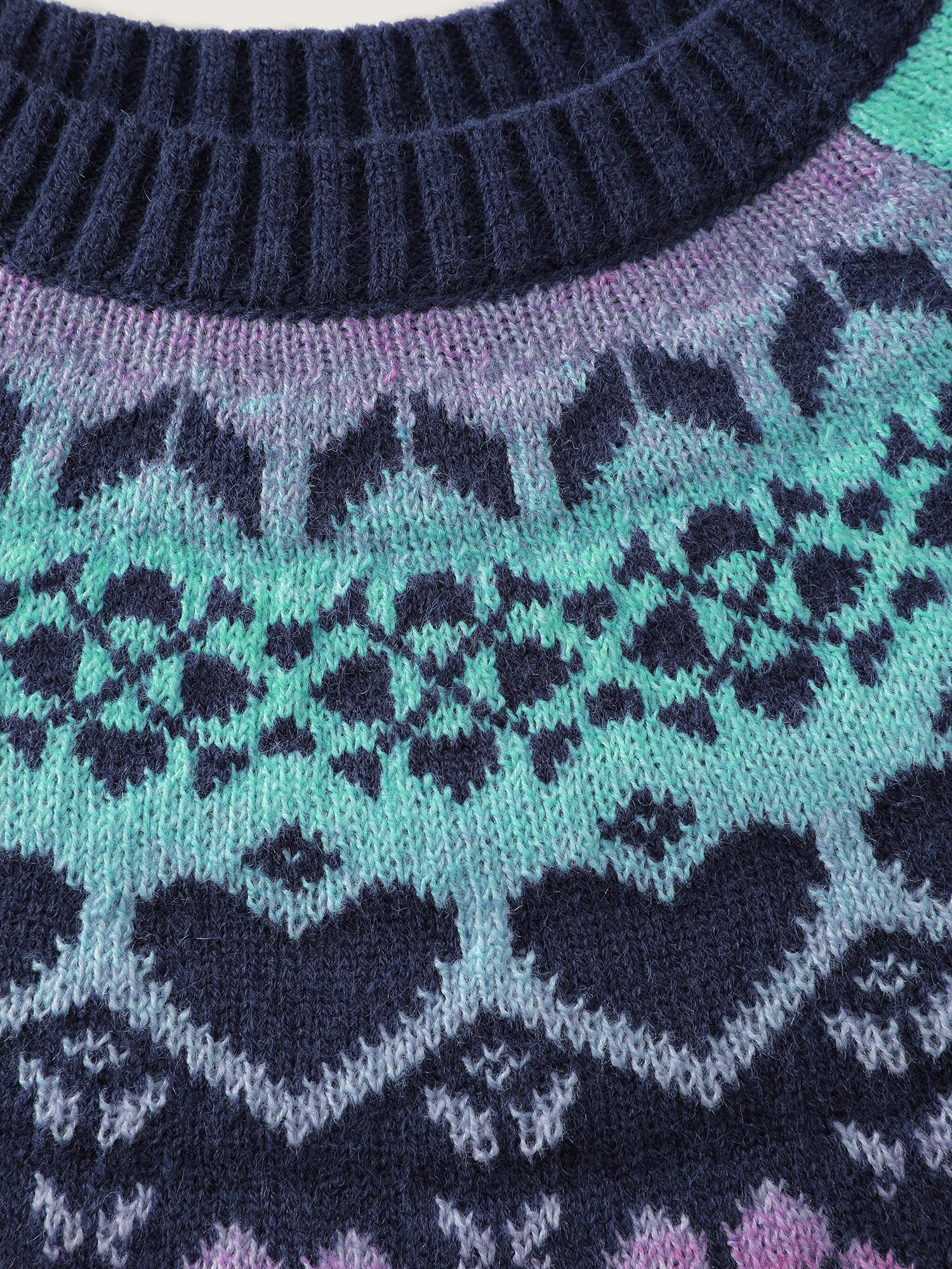 Stretchy Floral Color Gradient Jacquard Pullover - Image 5