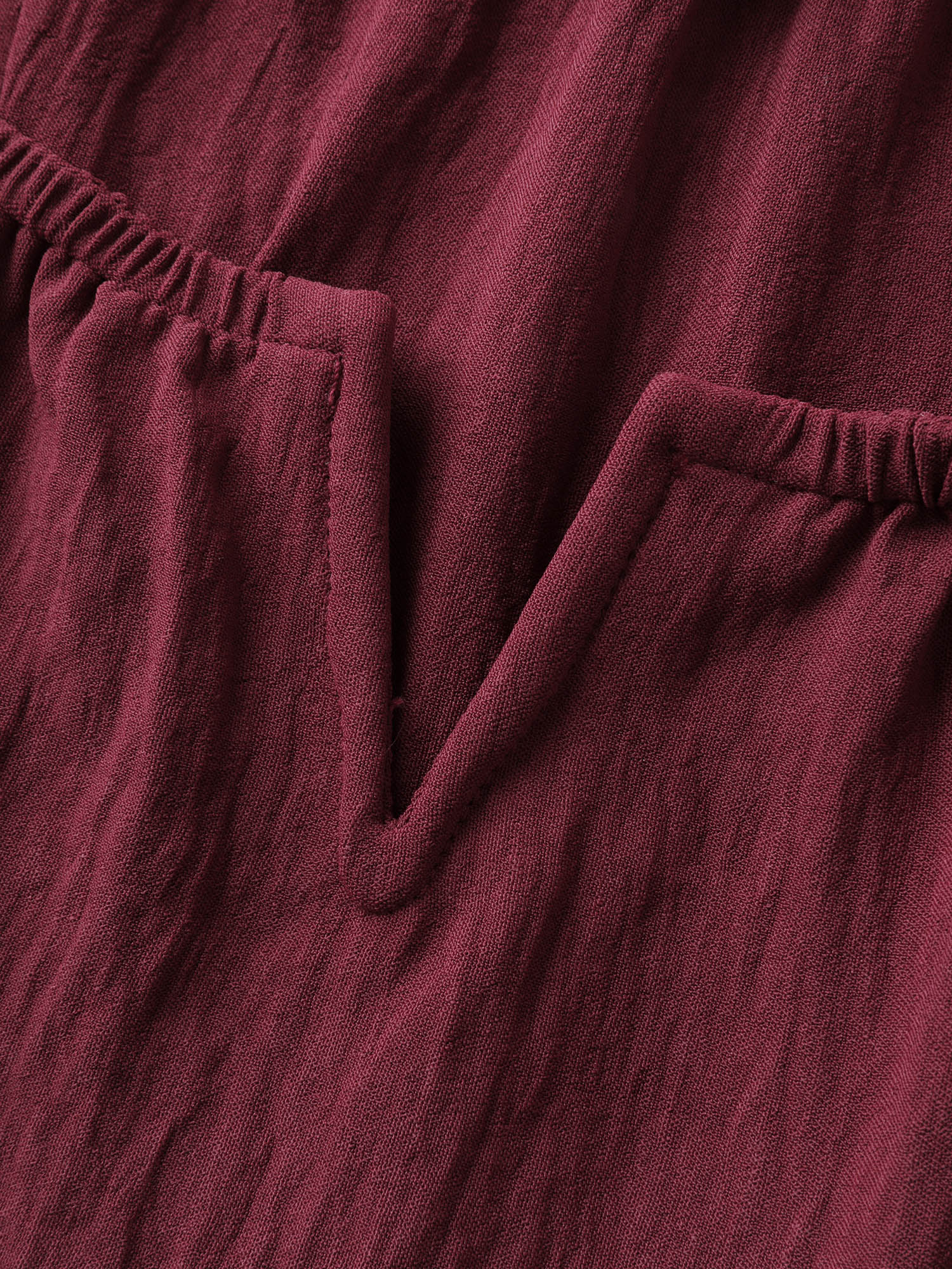Stretchy Neckline Waist-Cinched Solid Blouse - Image 9