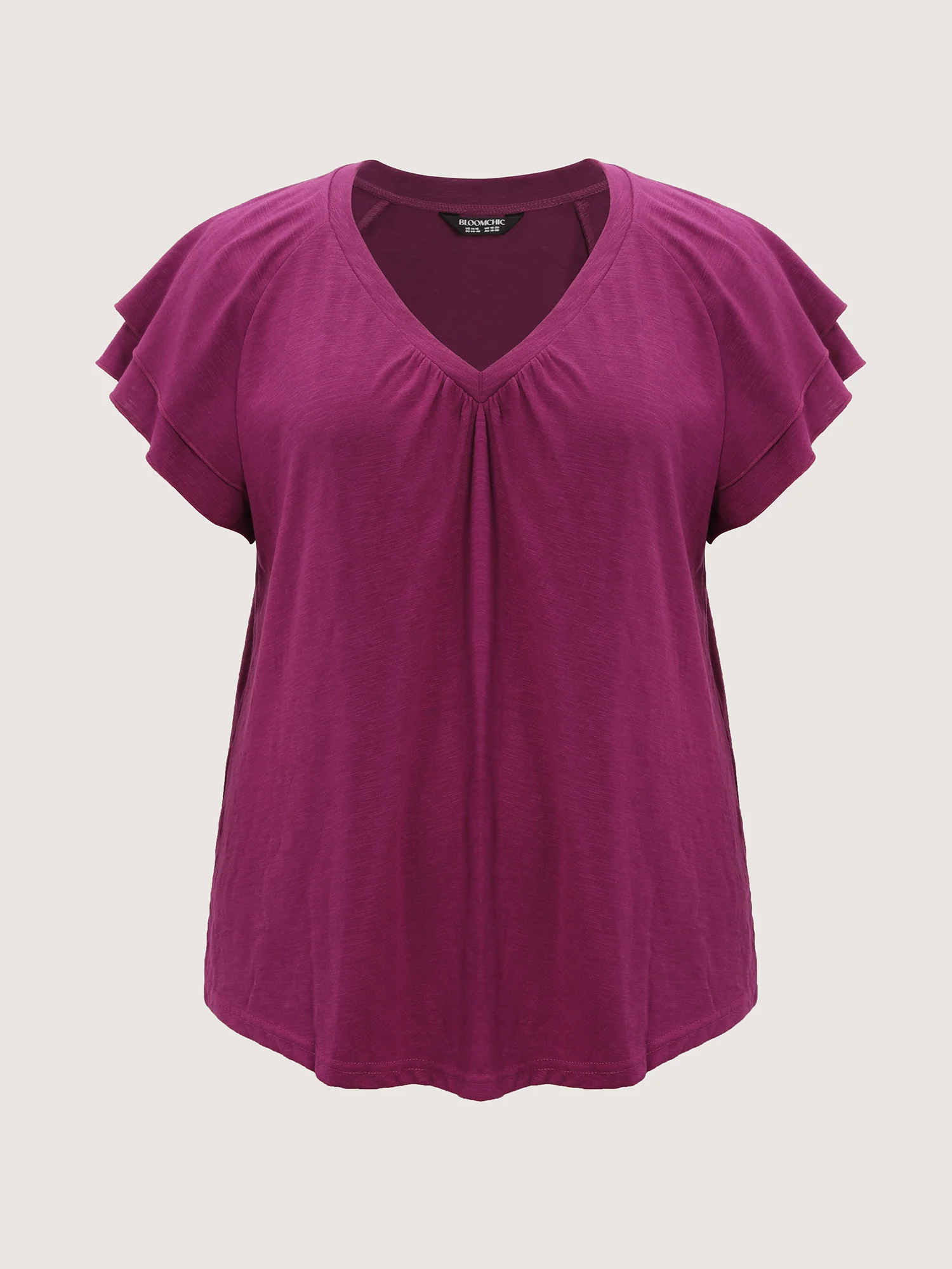 Stretchy Textured Flared Sleeve T-Shirt - Image 8
