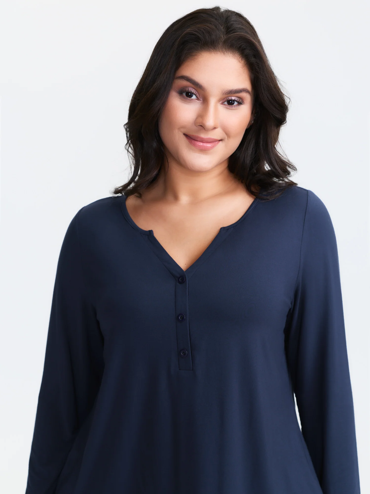 Supersoft Button Placket Solid T-Shirt - Image 2
