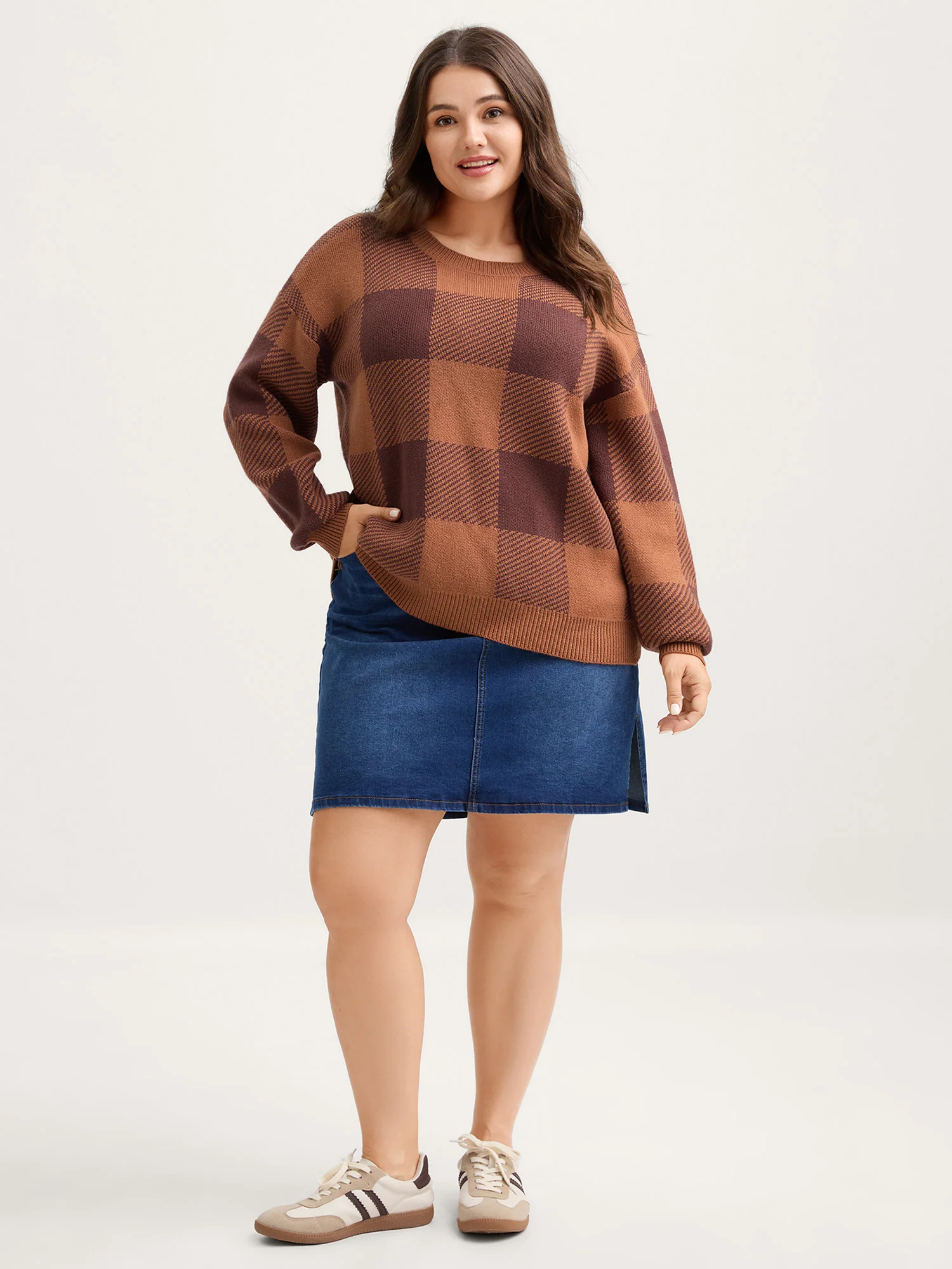 Supersoft Checkered Pattern Pullover - Image 3