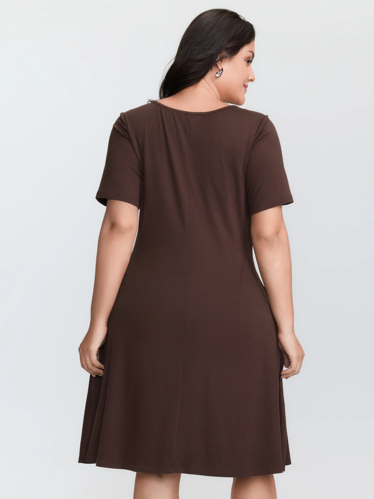 Supersoft Cinched-Waist Plain Mini Dress - Image 4